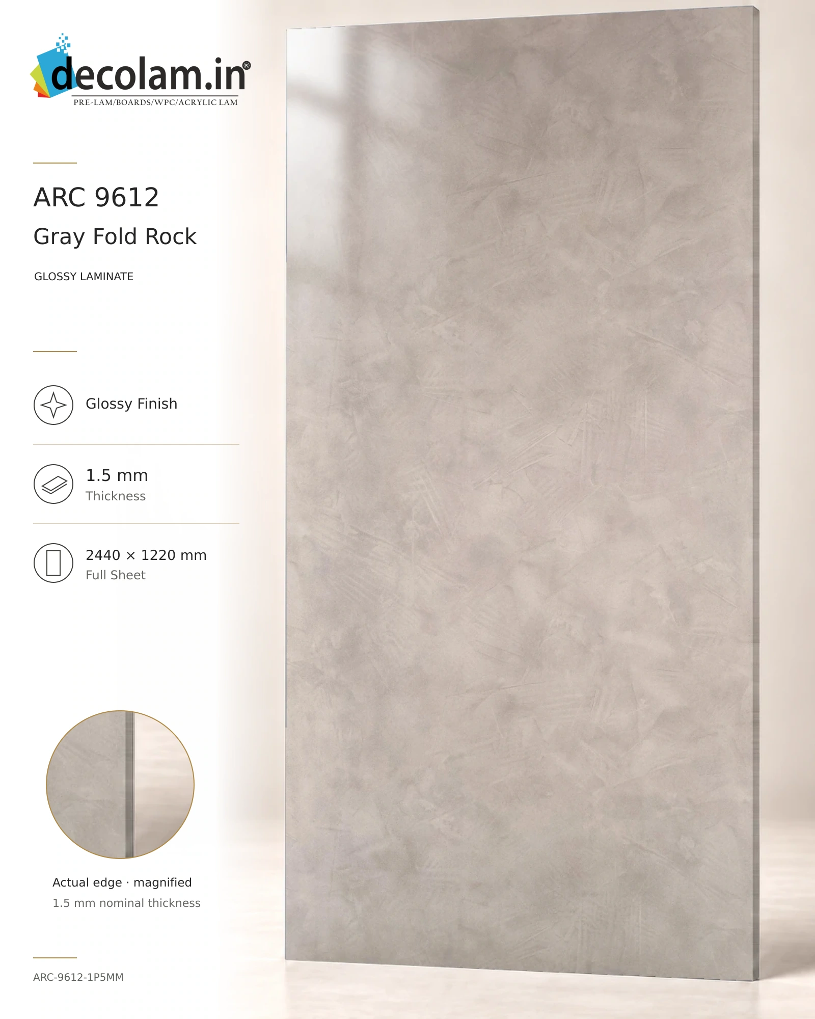Gray Fold Rock Glossy