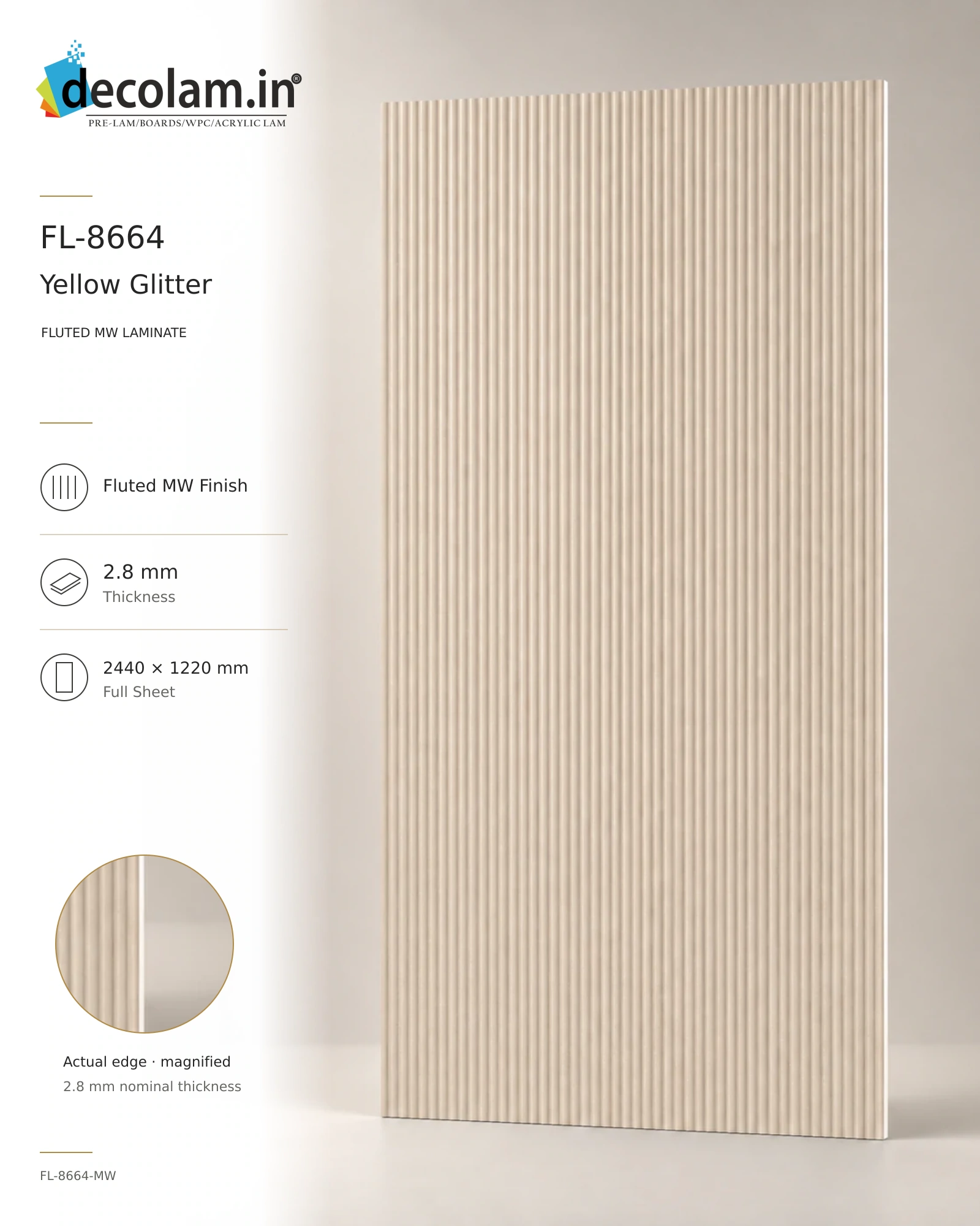 Yellow Glitter — FL-8664-MW — 2.8 mm