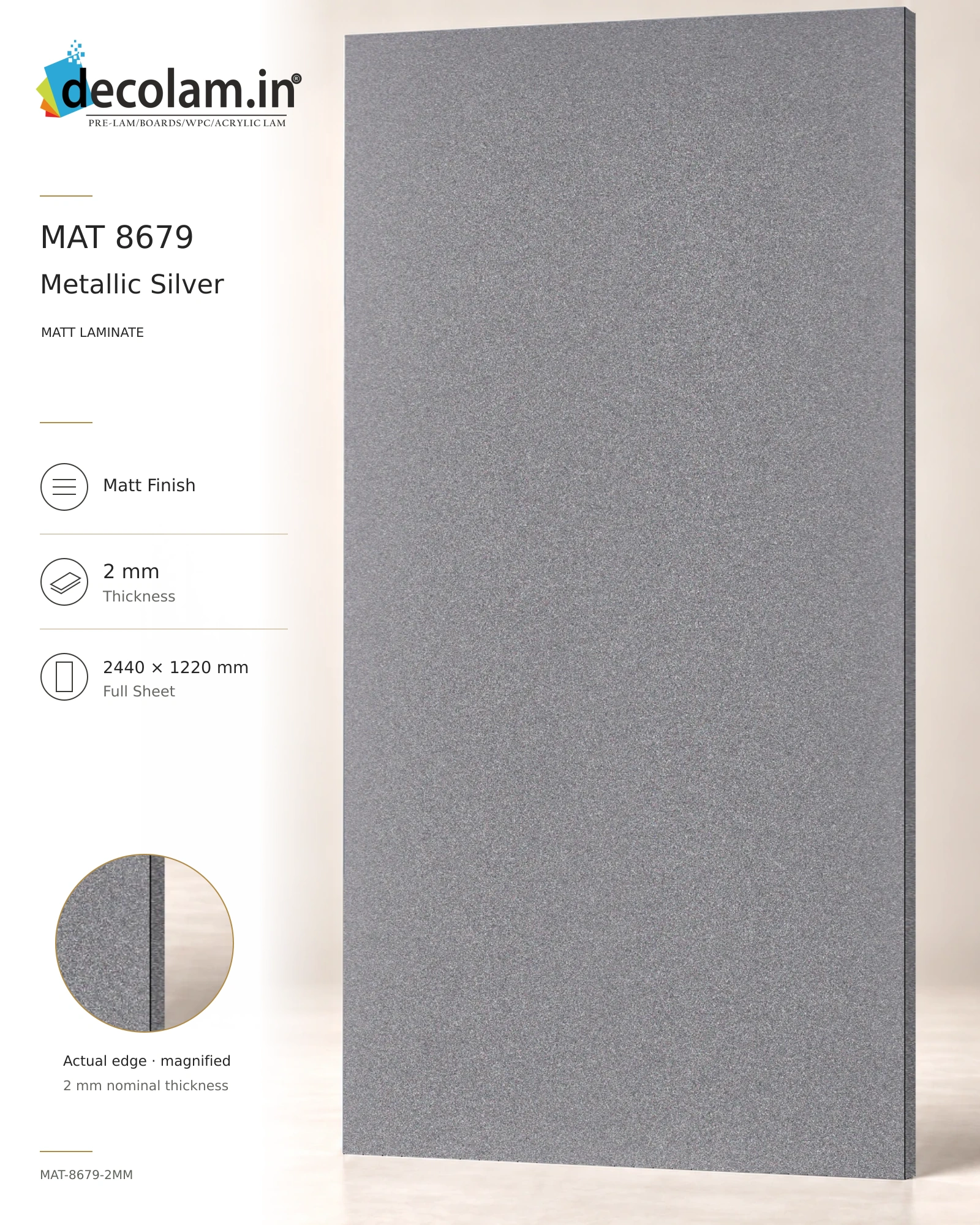 Metallic Silver Matt
