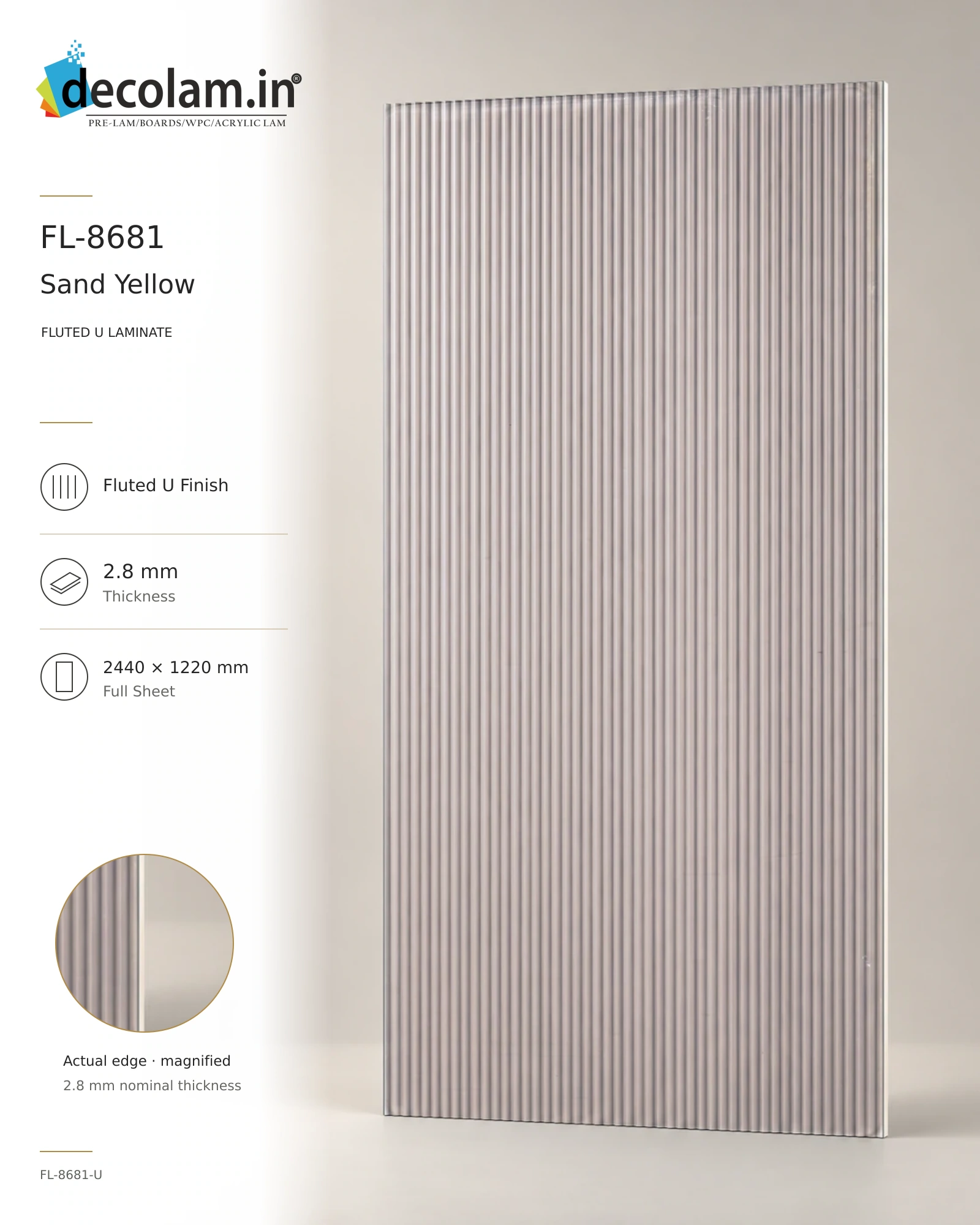 Sand Yellow — FL-8681-U — 2.8 mm