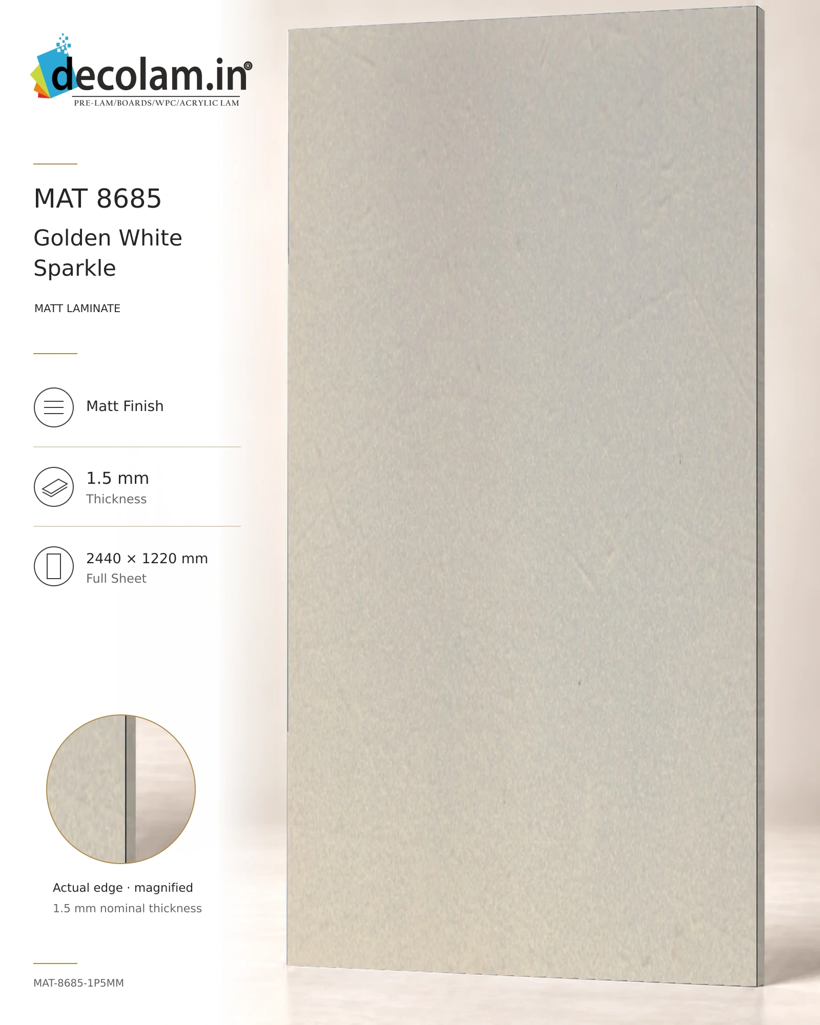 Golden White Sparkle Matt