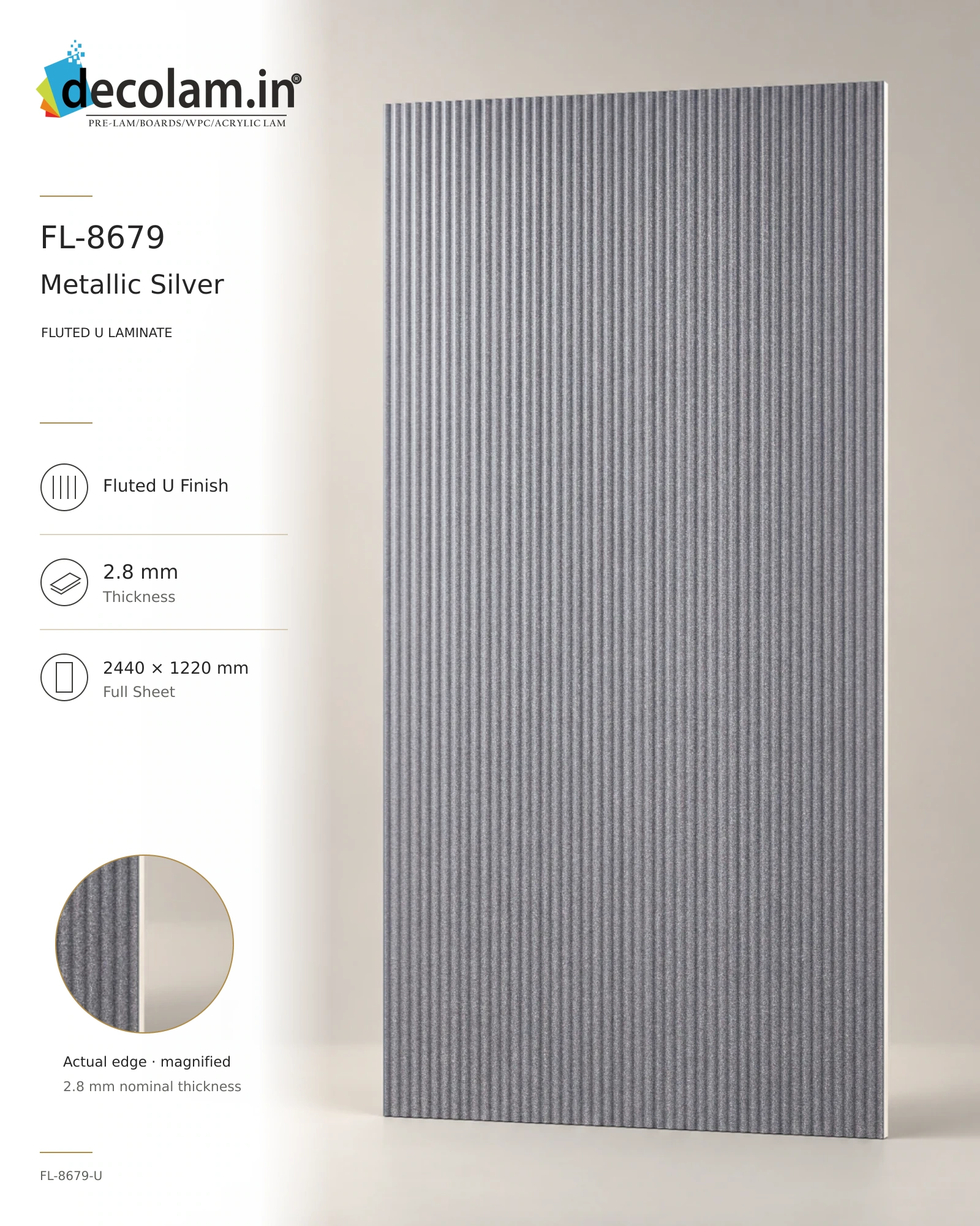 Metallic Silver — FL-8679-U — 2.8 mm