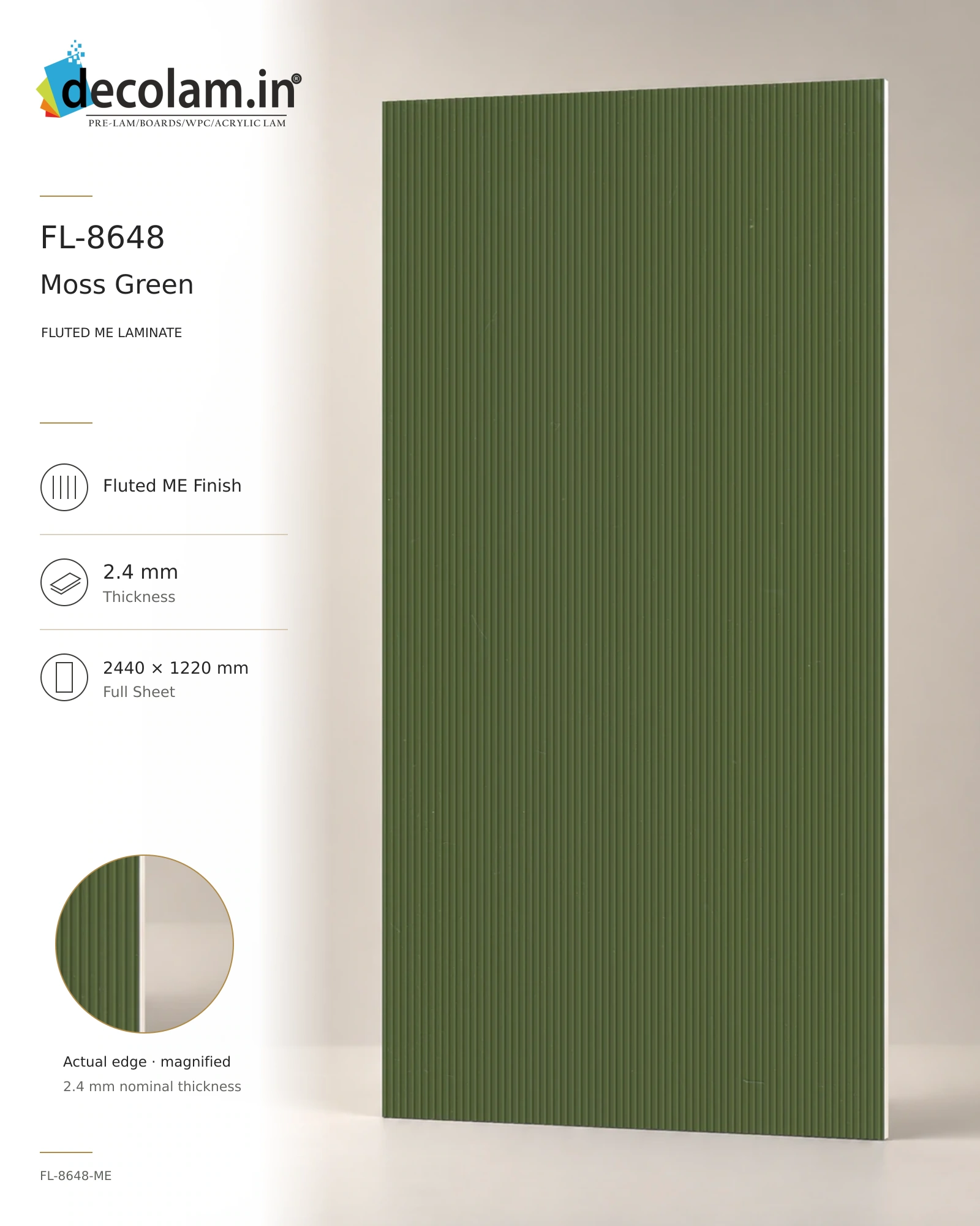 Moss Green Fluted