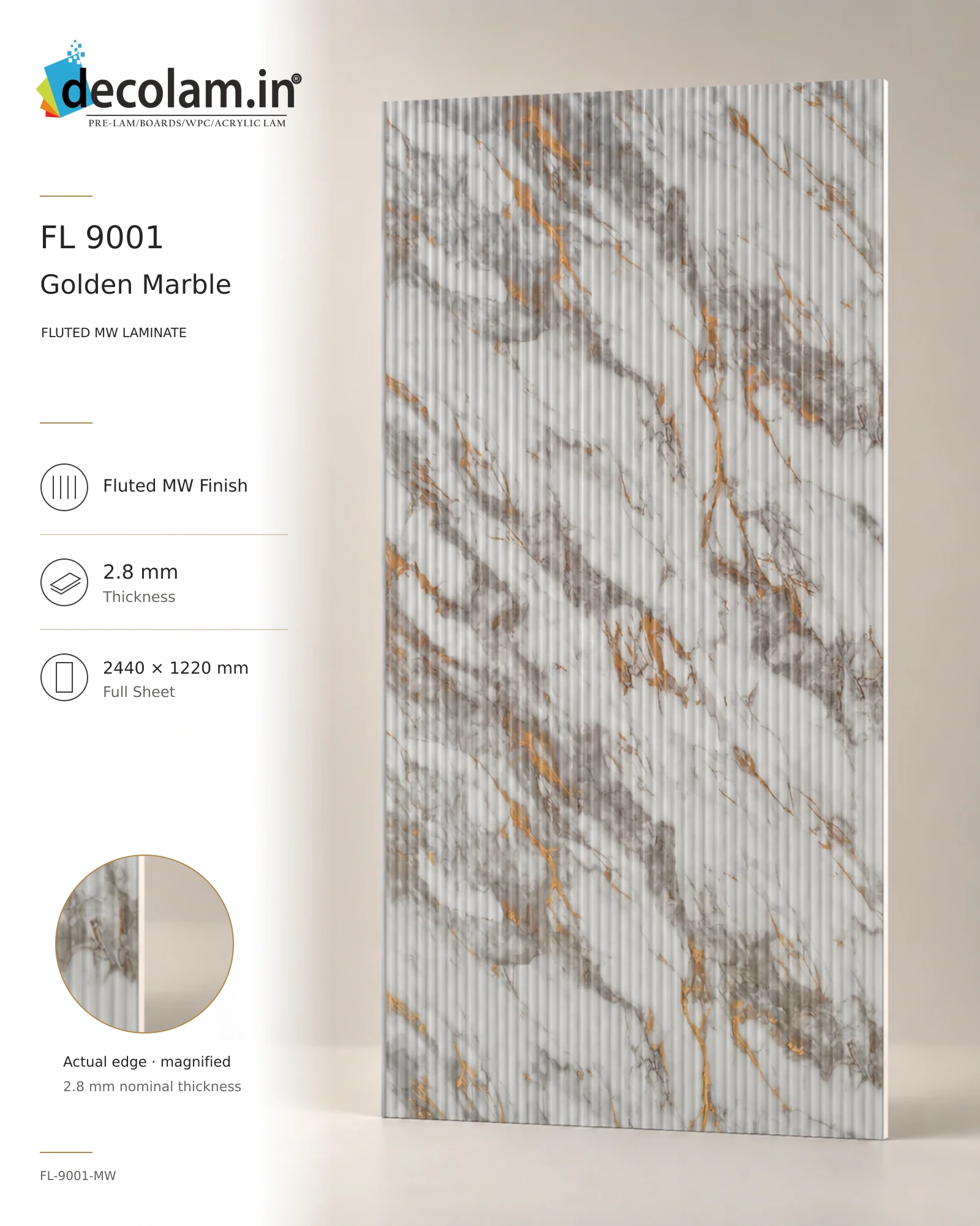Golden Marble Fluted