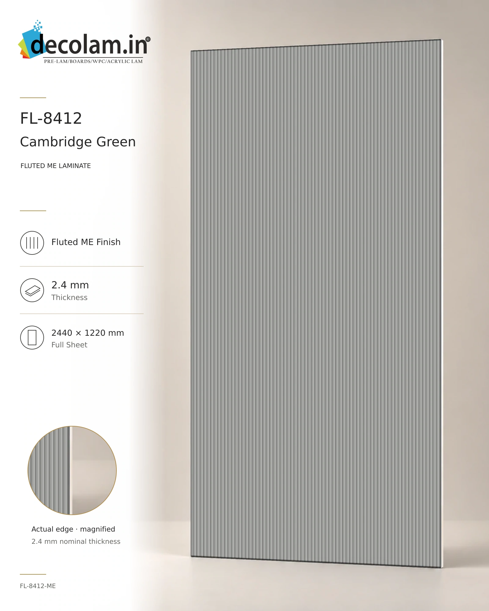 Cambridge Green Fluted