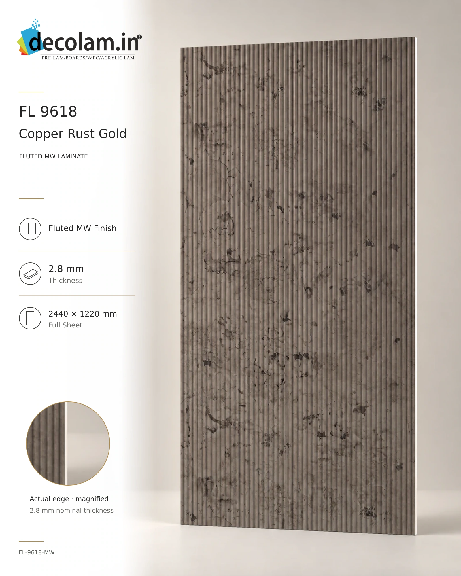 Copper Rust Gold Fluted