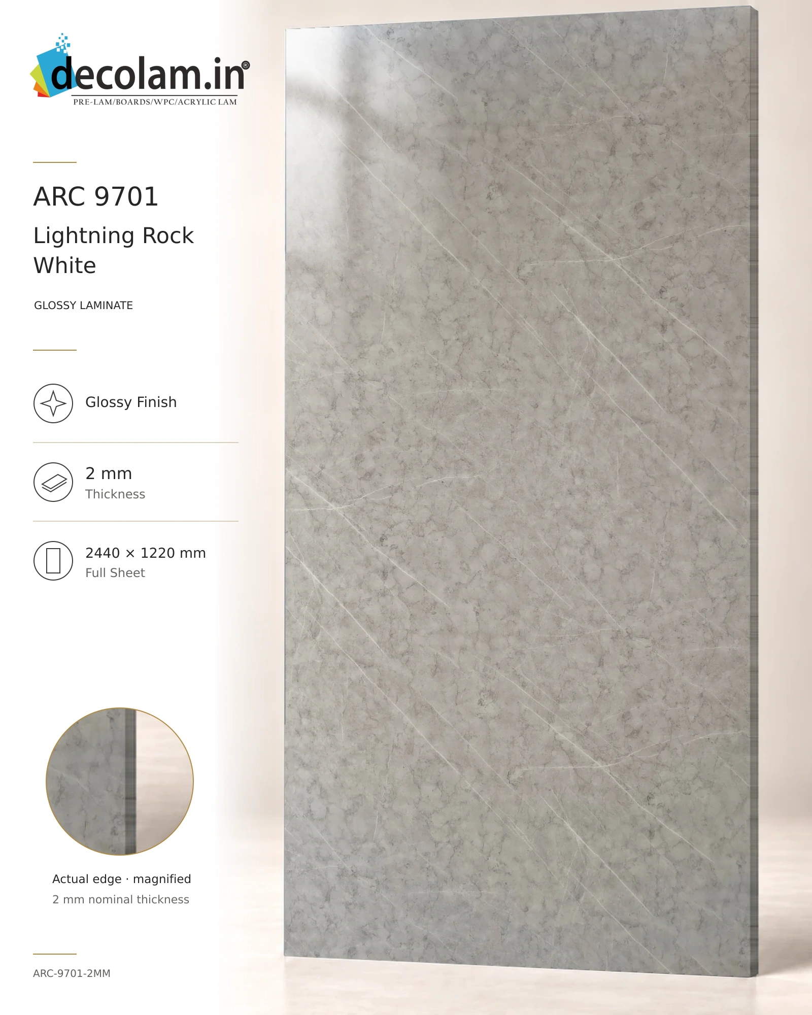 Lightning Rock White Glossy