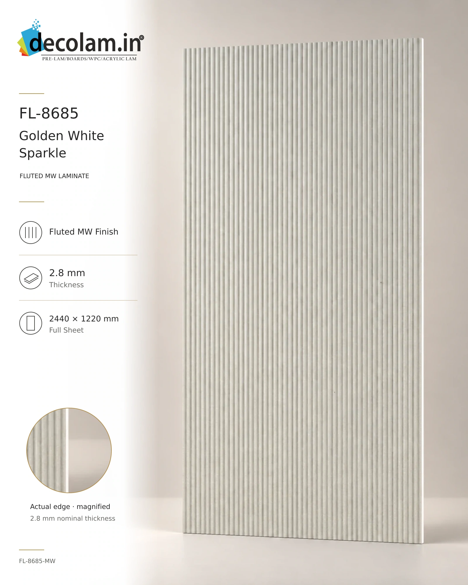 Golden White Sparkle — FL-8685-MW — 2.8 mm