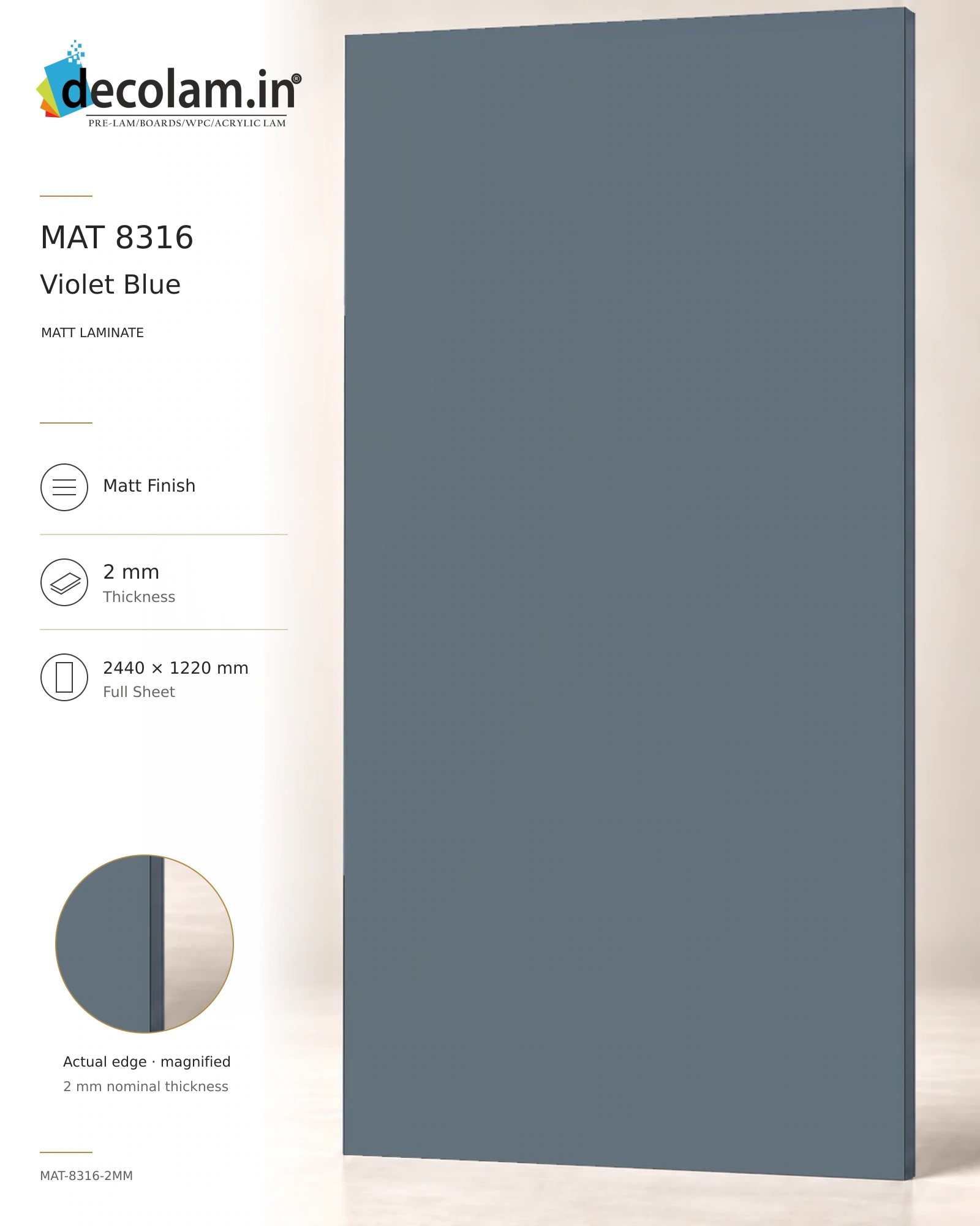 Violet Blue — MAT-8316-2MM — 2 mm
