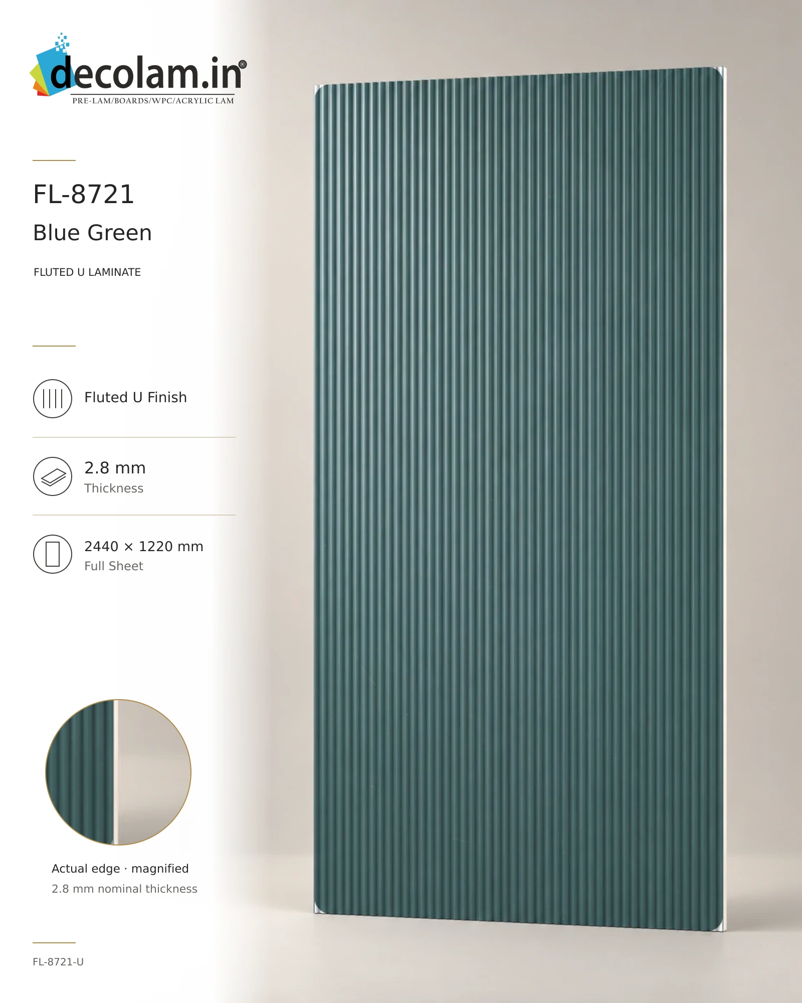 Blue Green Fluted