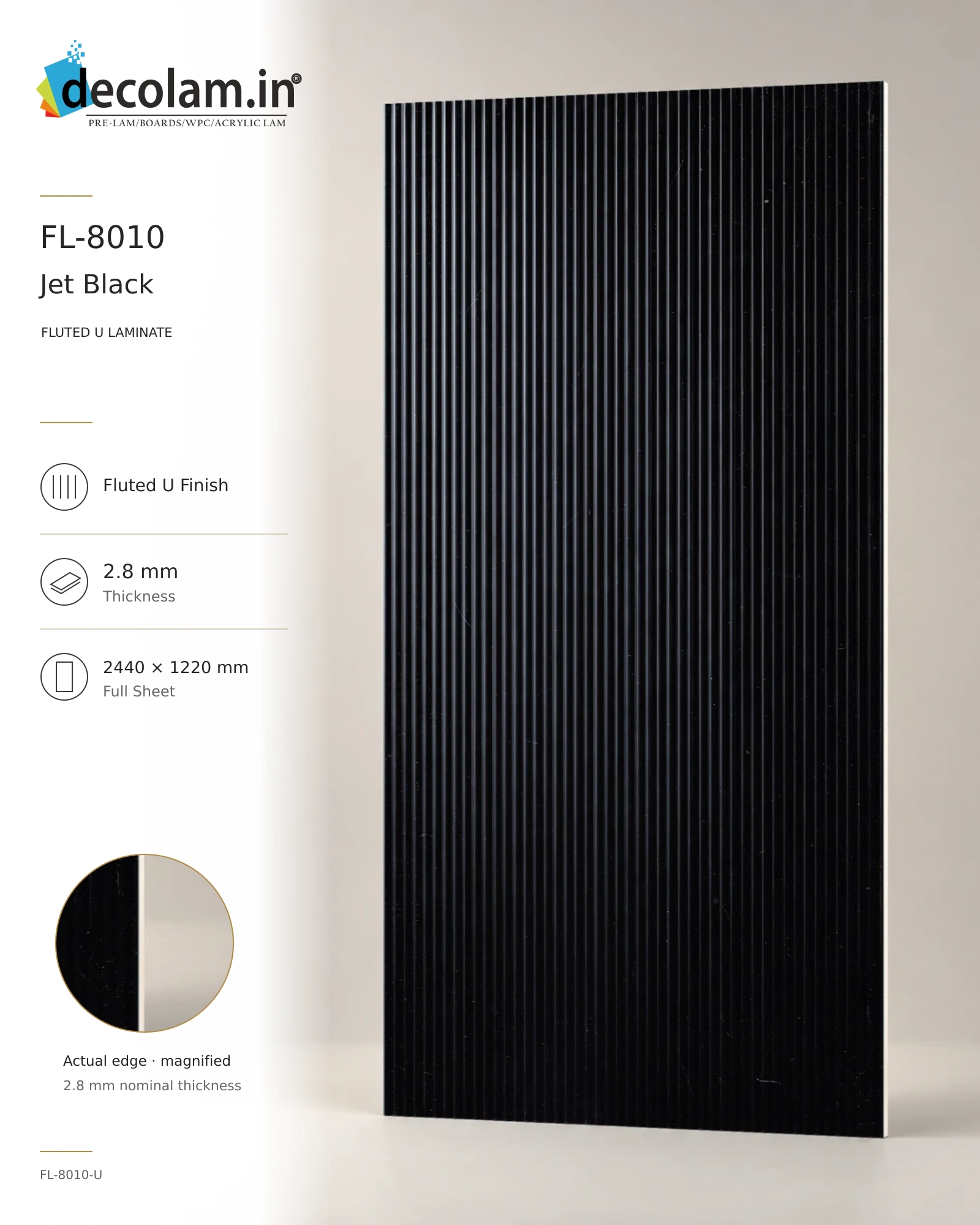 Jet Black Fluted
