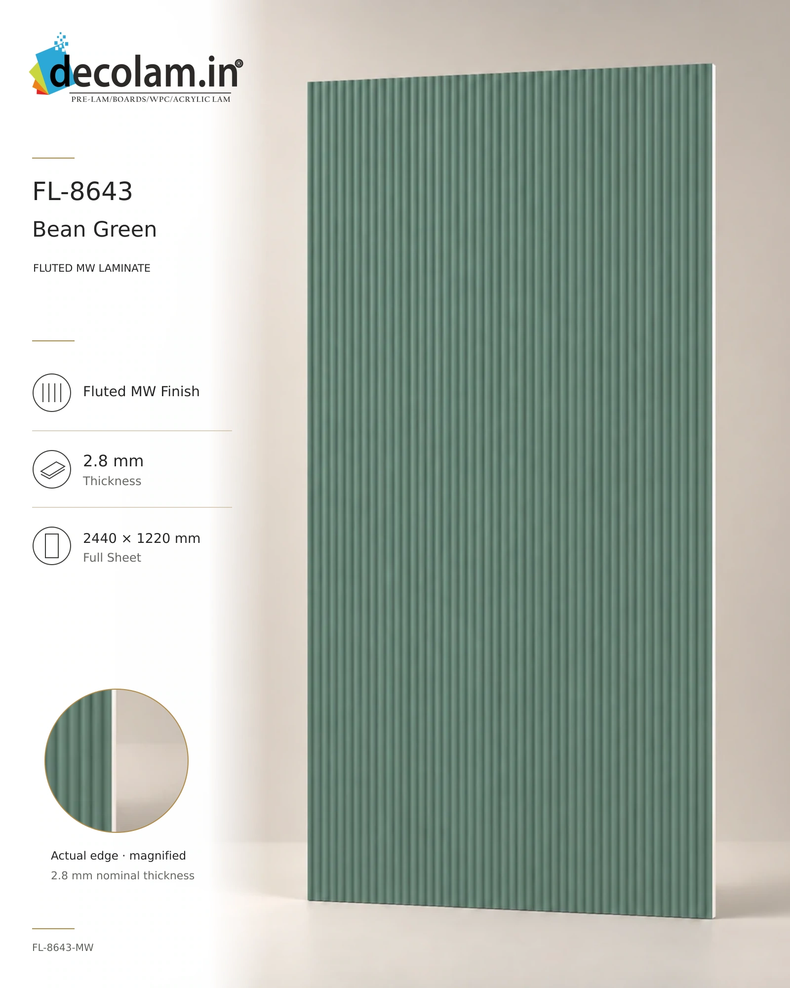 Bean Green Fluted