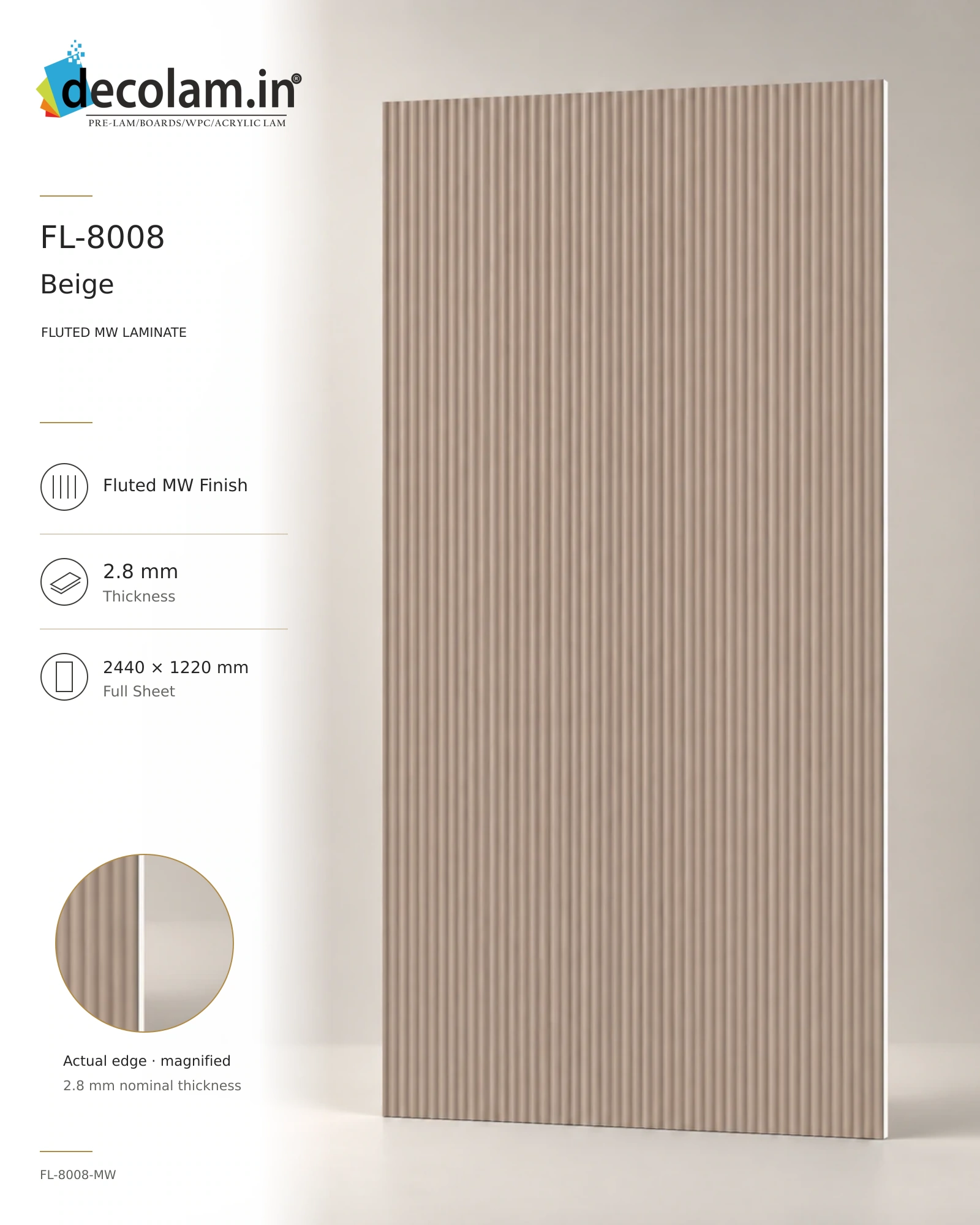 Beige Fluted