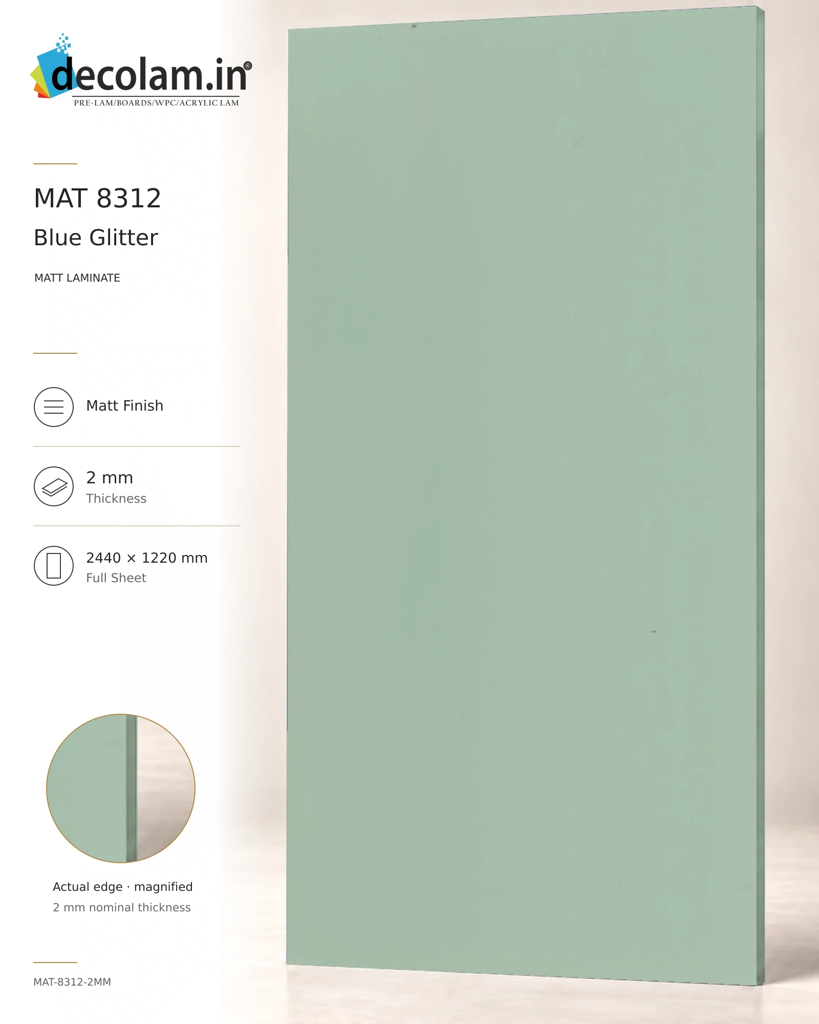 Blue Glitter Matt