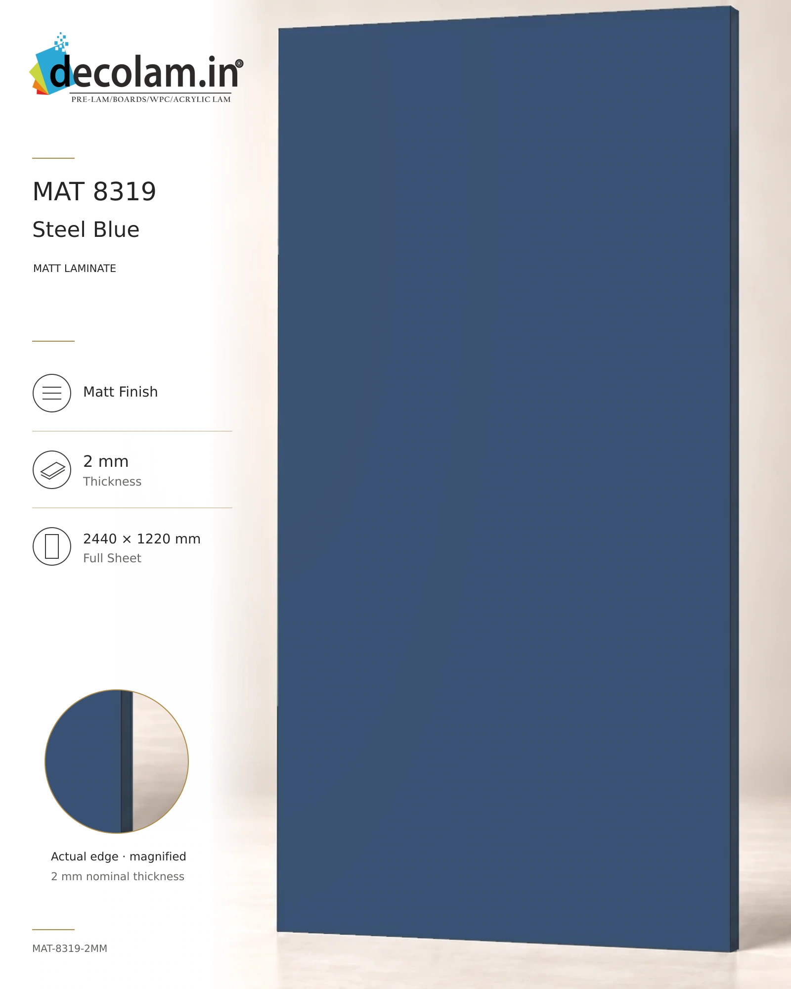 Steel Blue — MAT-8319-2MM — 2 mm