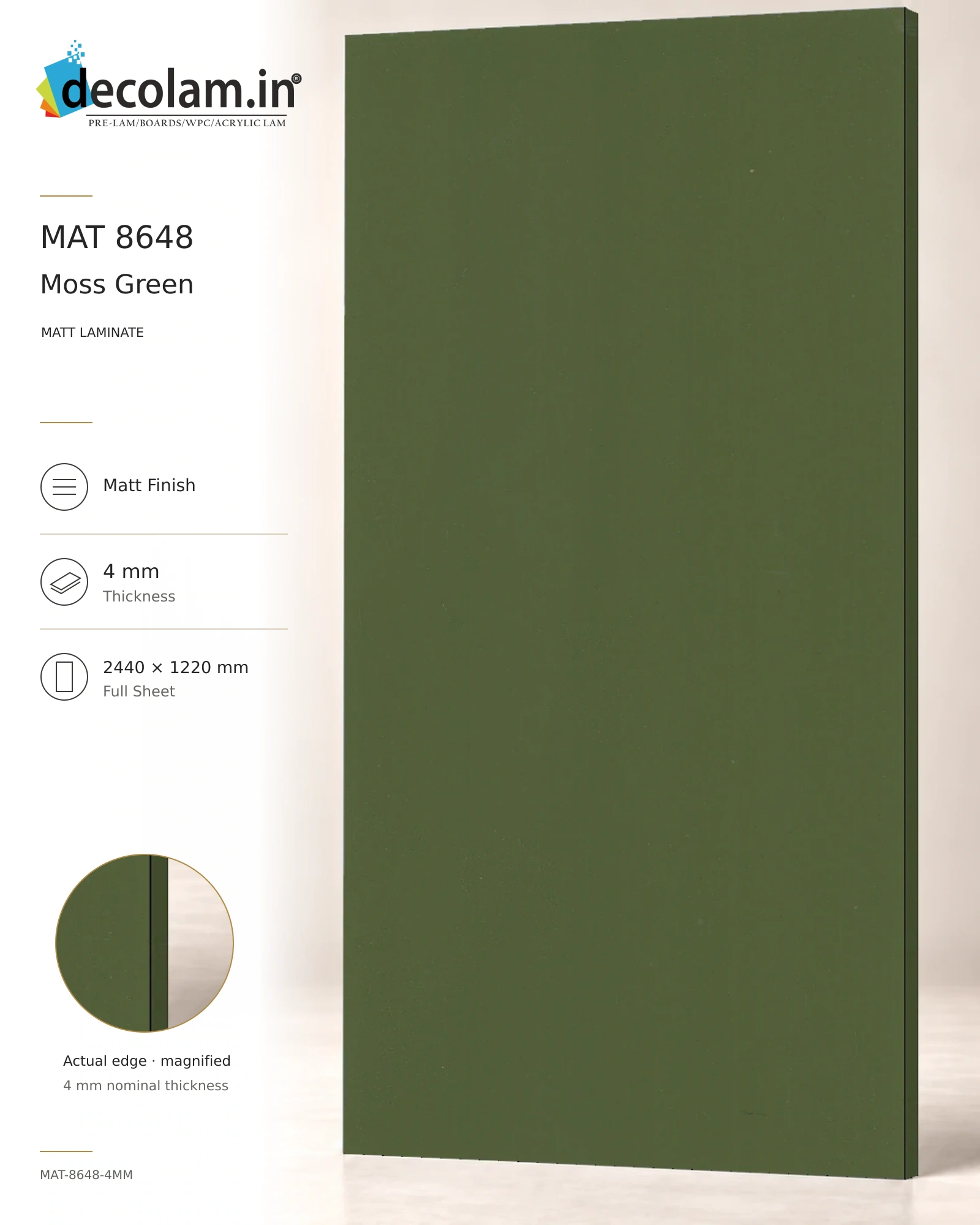 Moss Green — MAT-8648-4MM — 4 mm