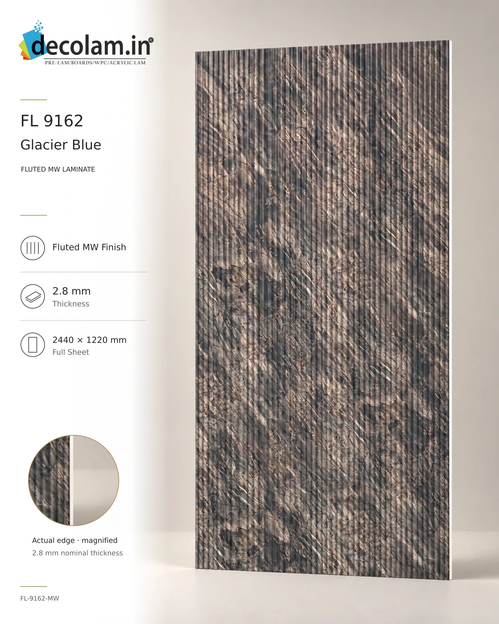Glacier Blue Fluted