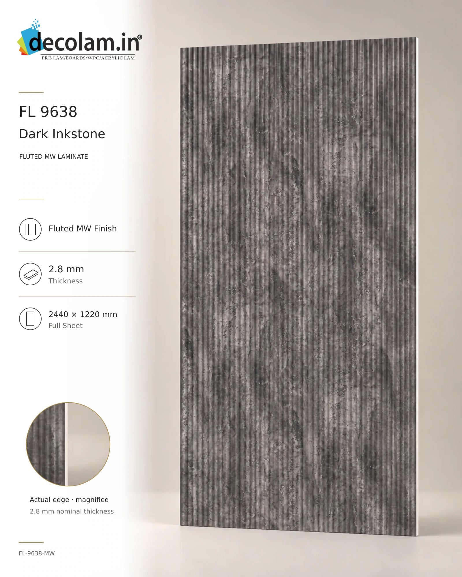 Dark Inkstone Fluted