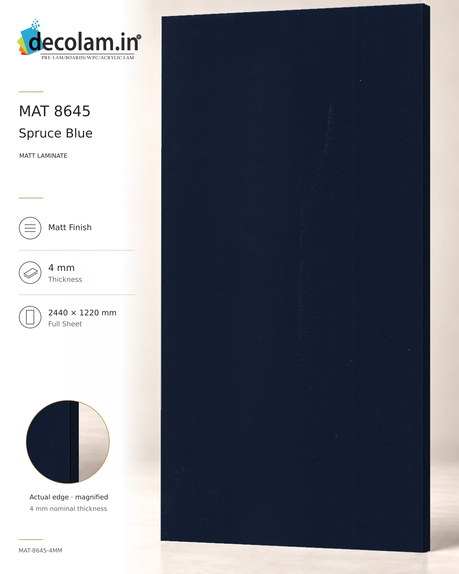 Spruce Blue — MAT-8645-4MM — 4 mm