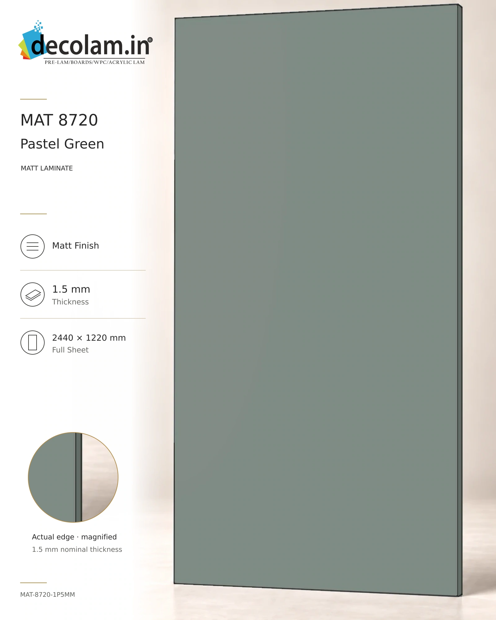 Pastel Green — MAT-8720-1P5MM — 1.5 mm