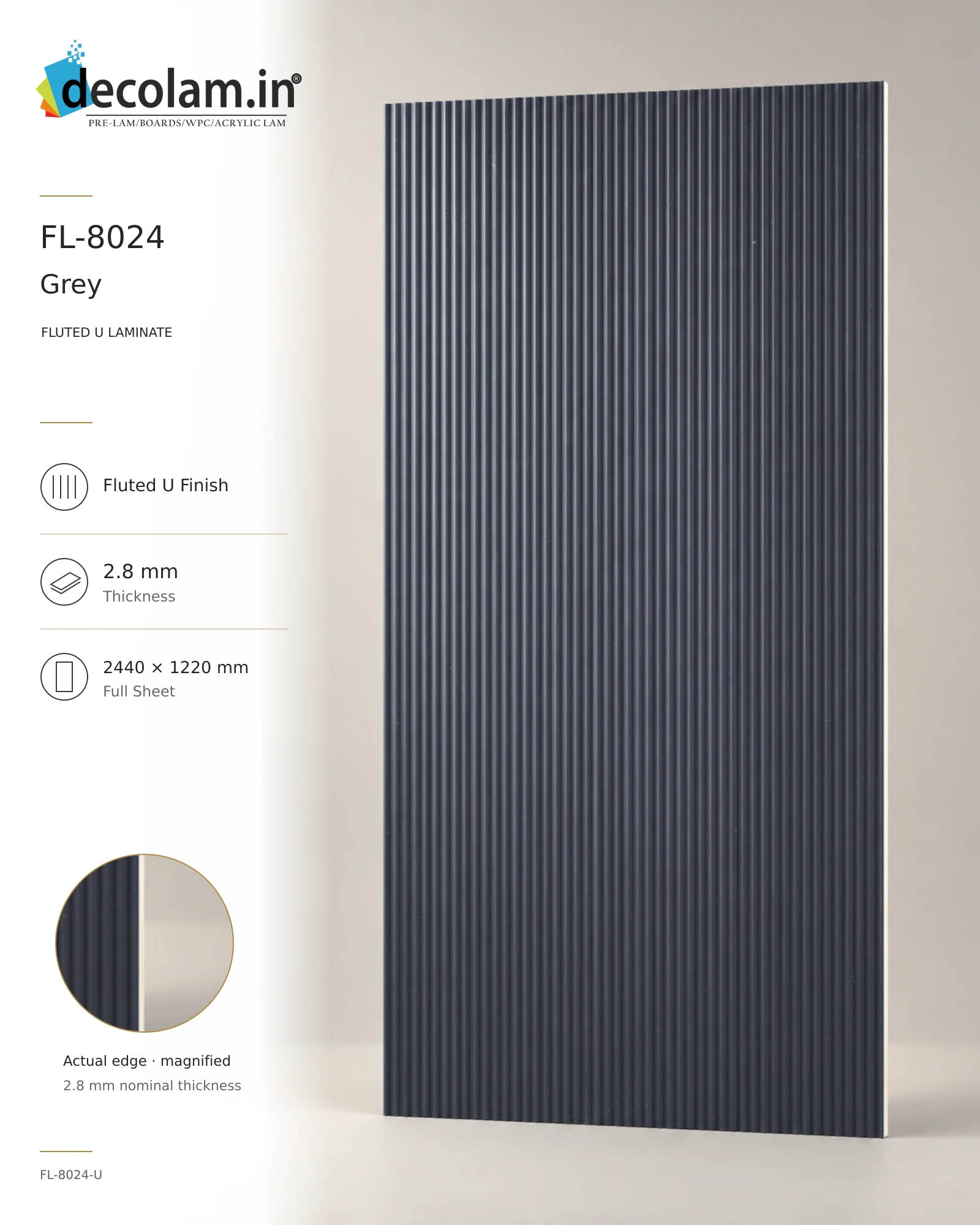Grey Fluted