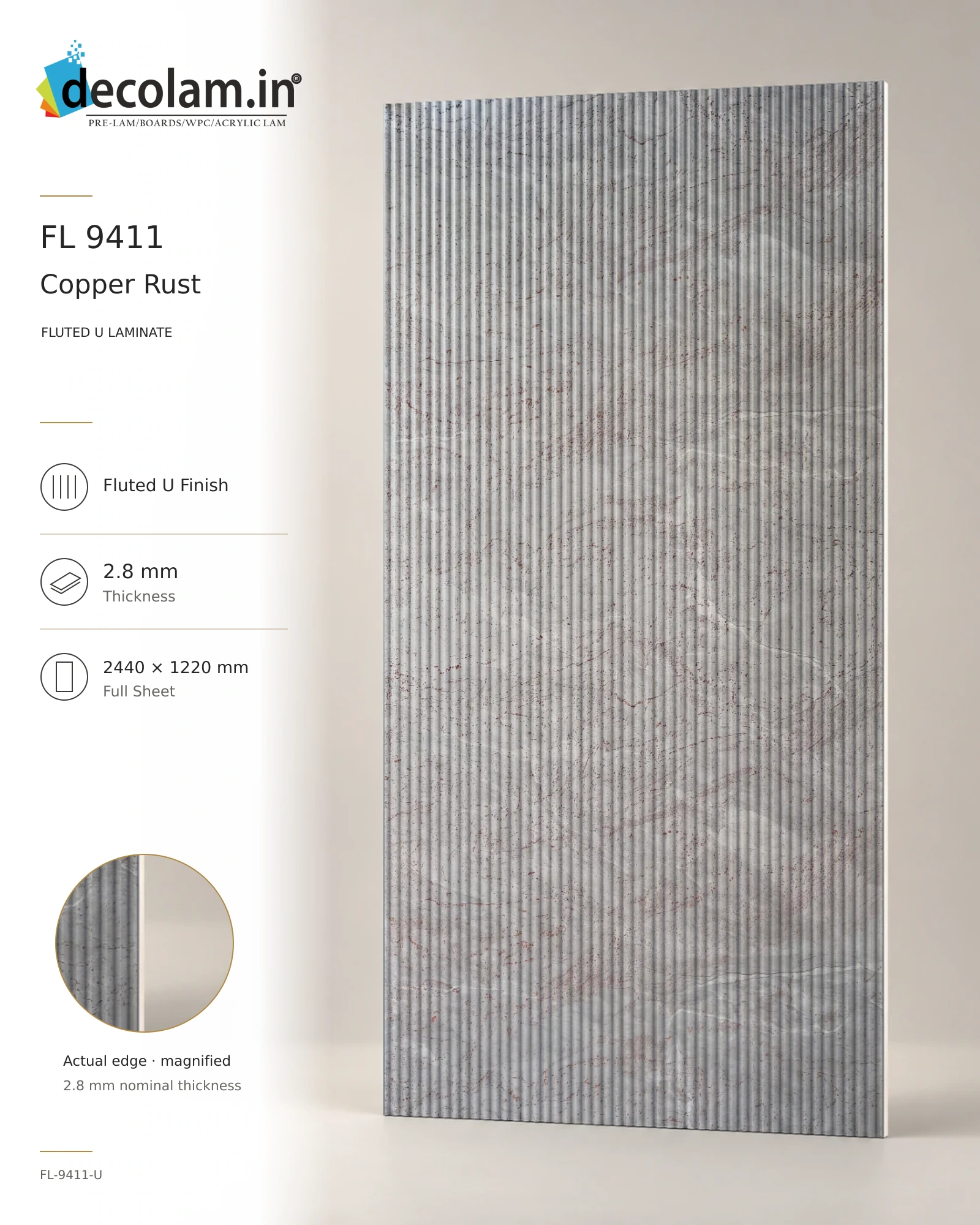 Copper Rust Fluted