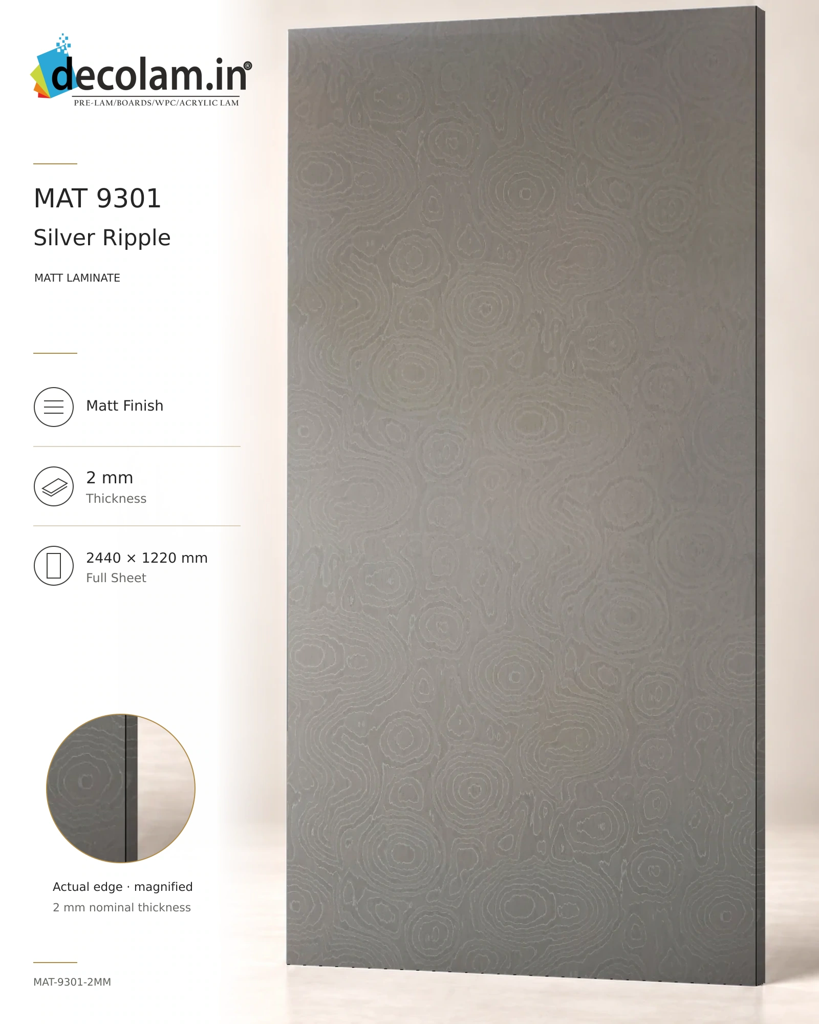 Silver Ripple Matt