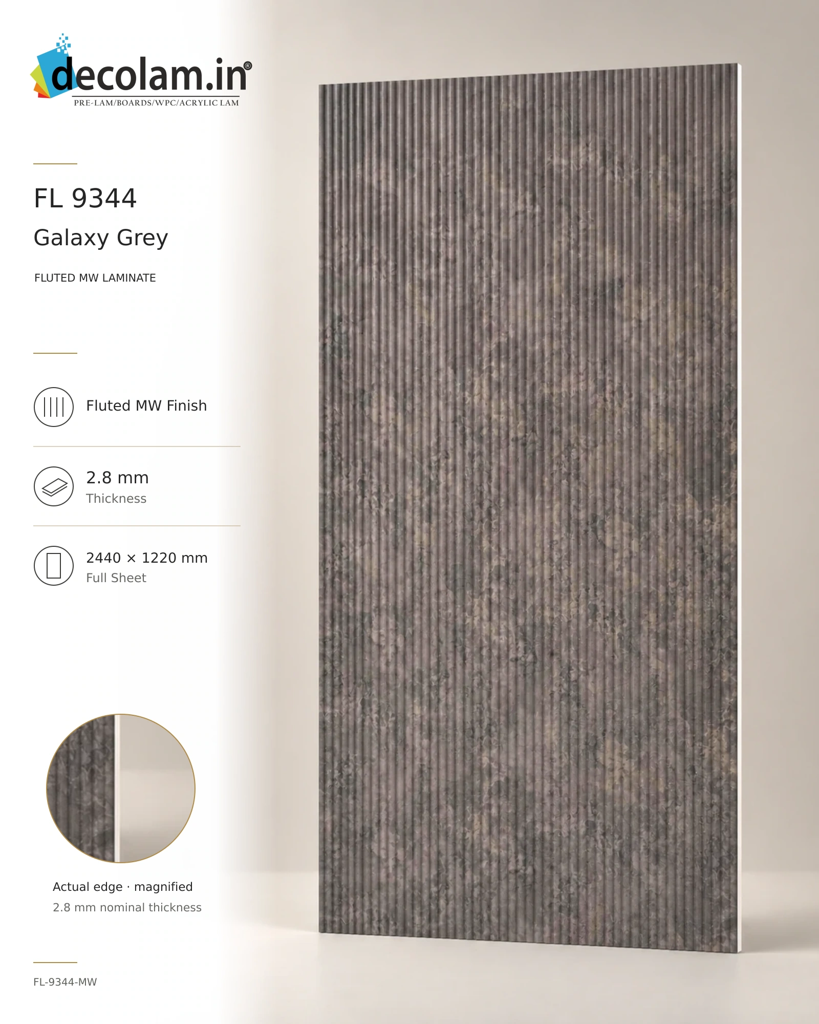 Galaxy Grey Fluted