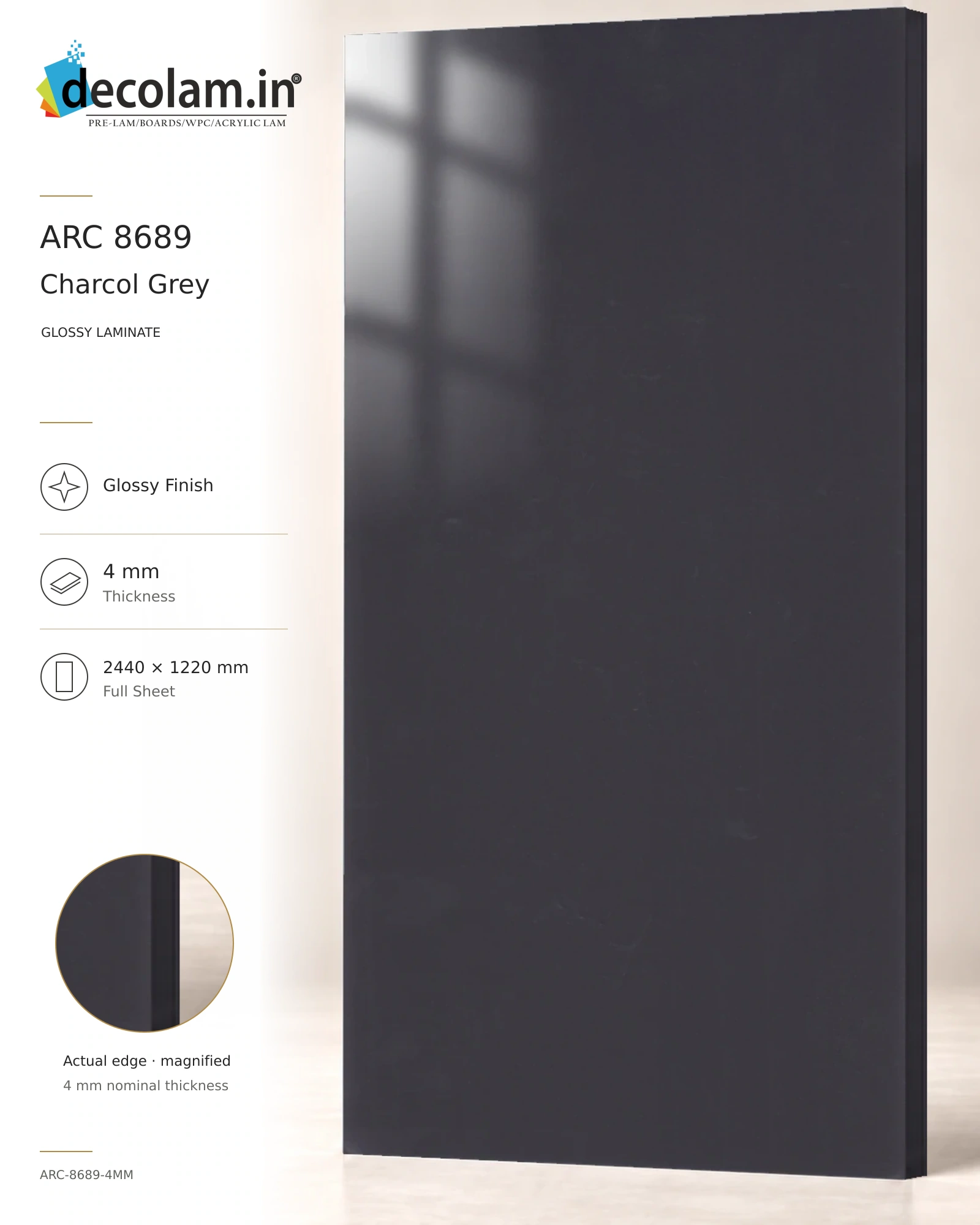 Charcol Grey — ARC-8689-4MM — 4 mm