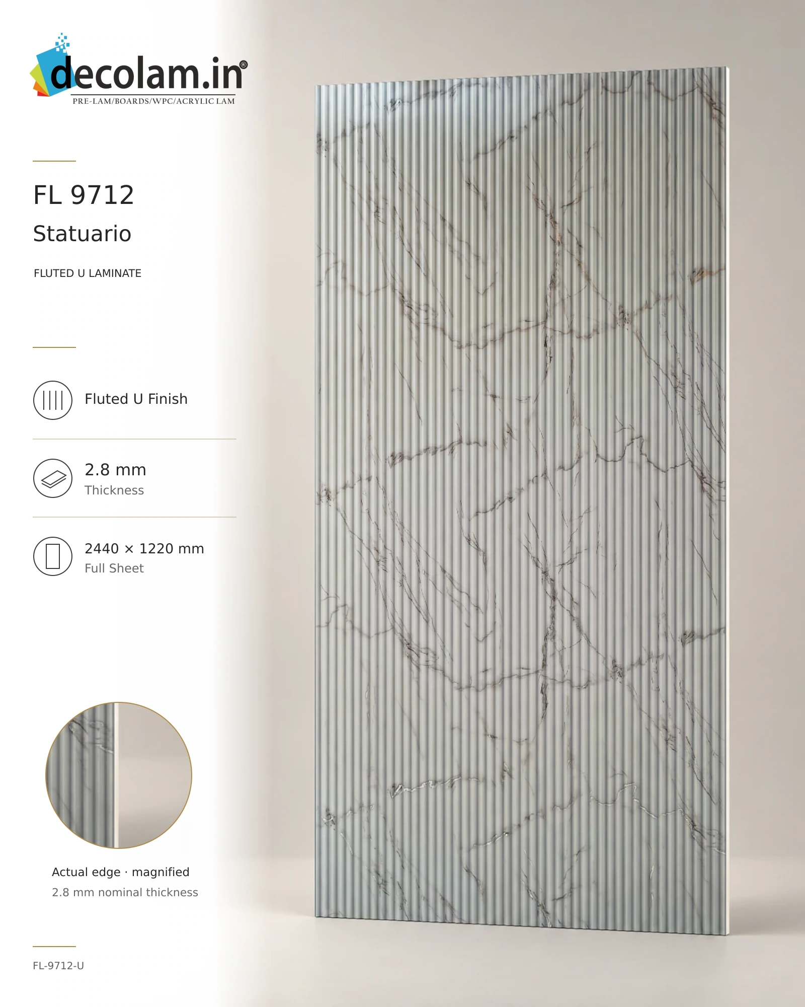 Statuario Fluted