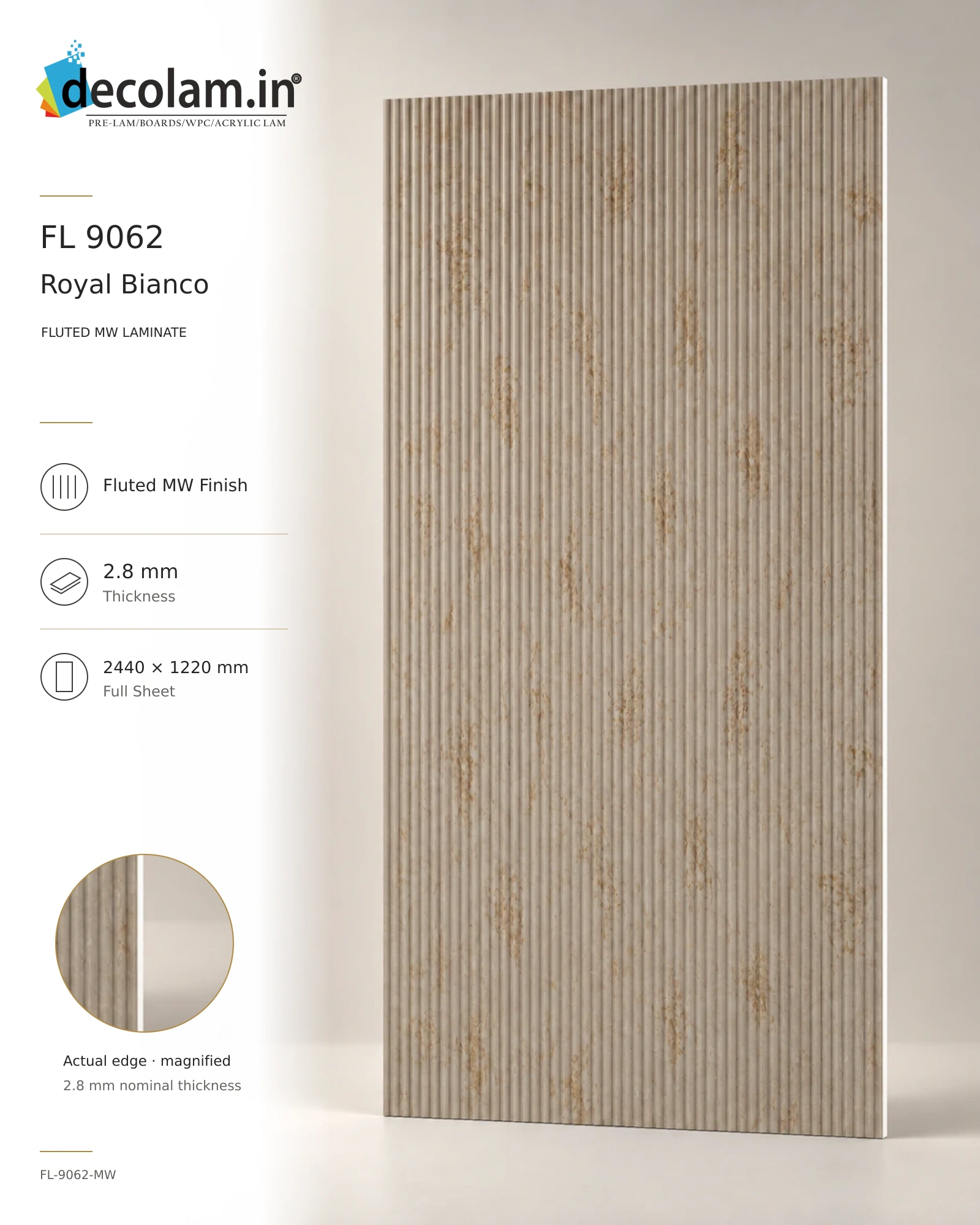 Royal Bianco Fluted