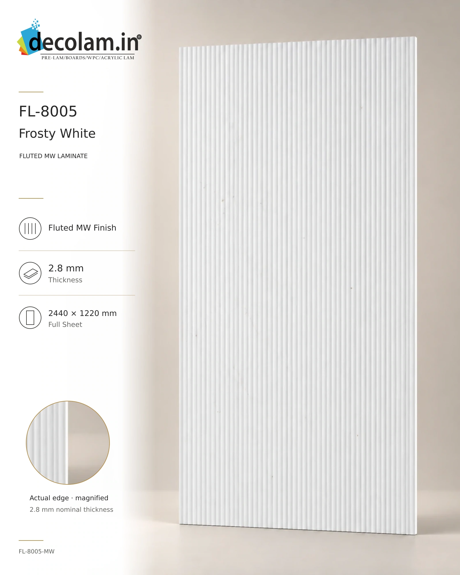Frosty White Fluted