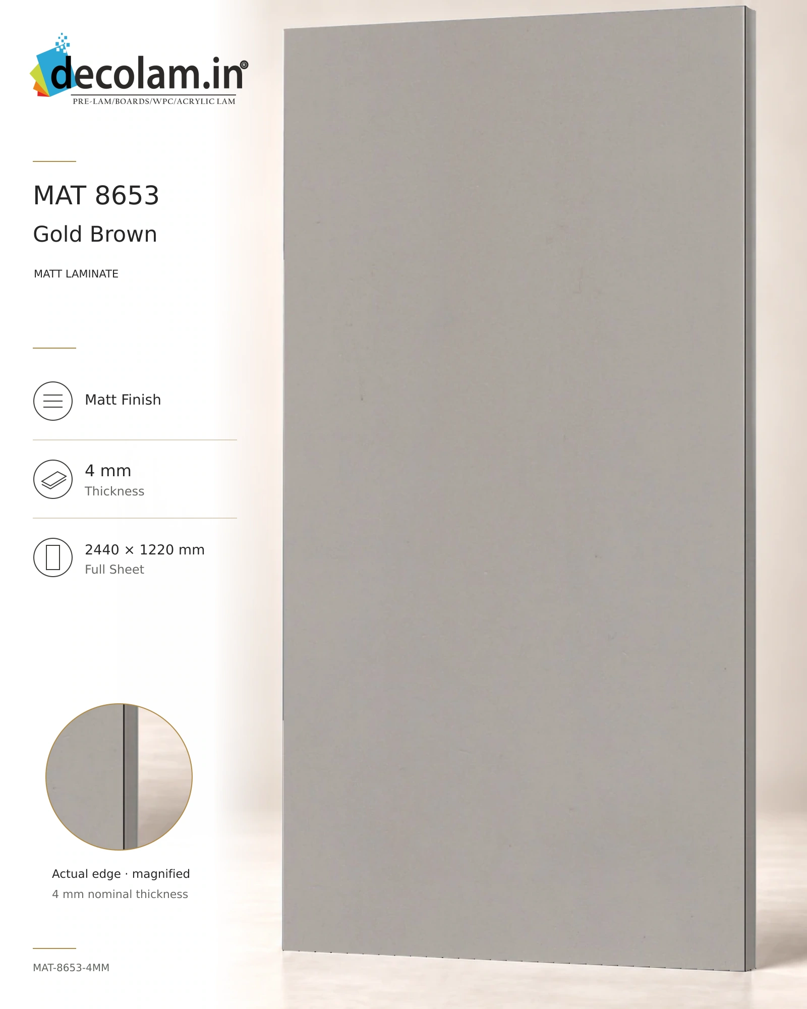 Gold Brown — MAT-8653-4MM — 4 mm