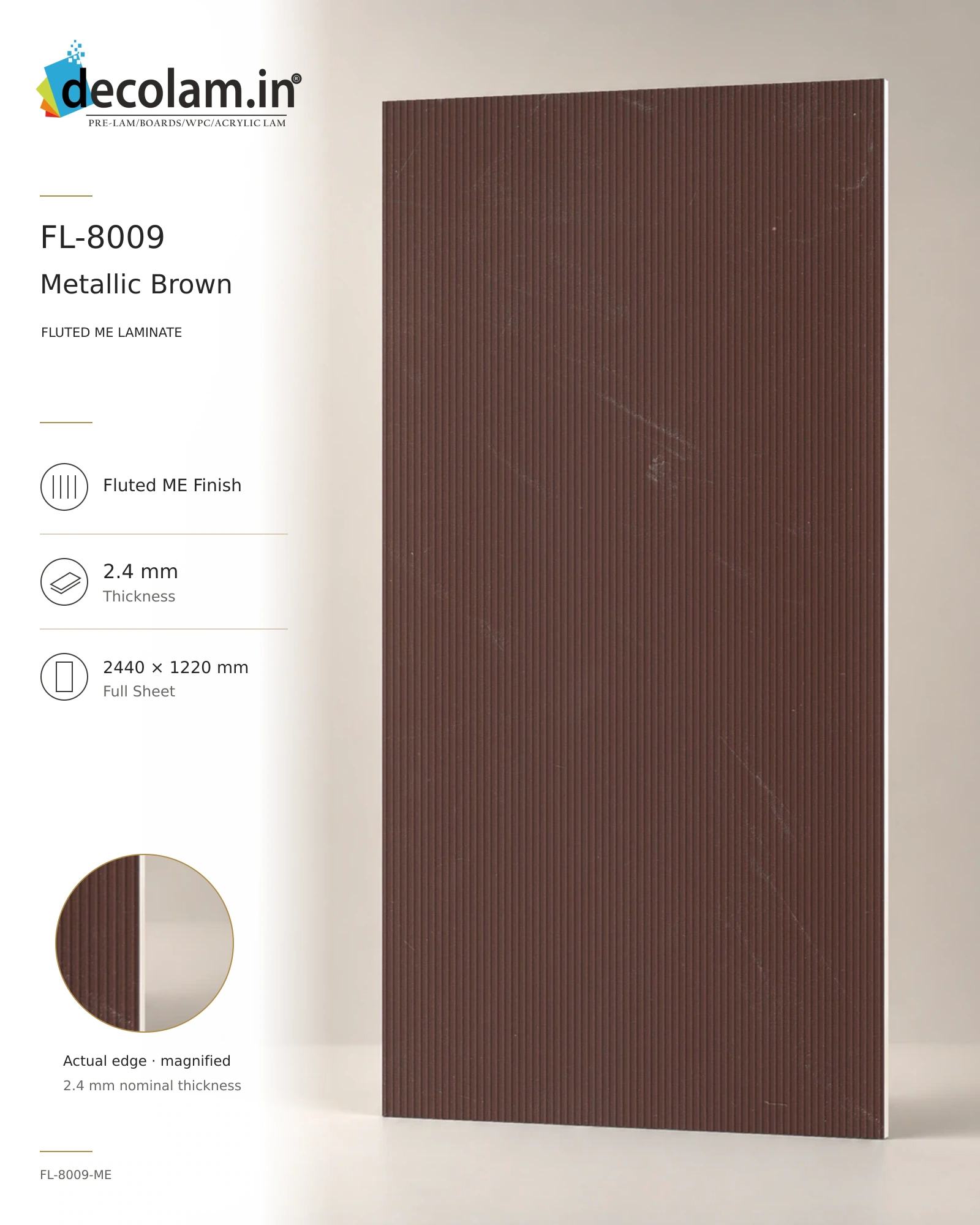 Metallic Brown Fluted