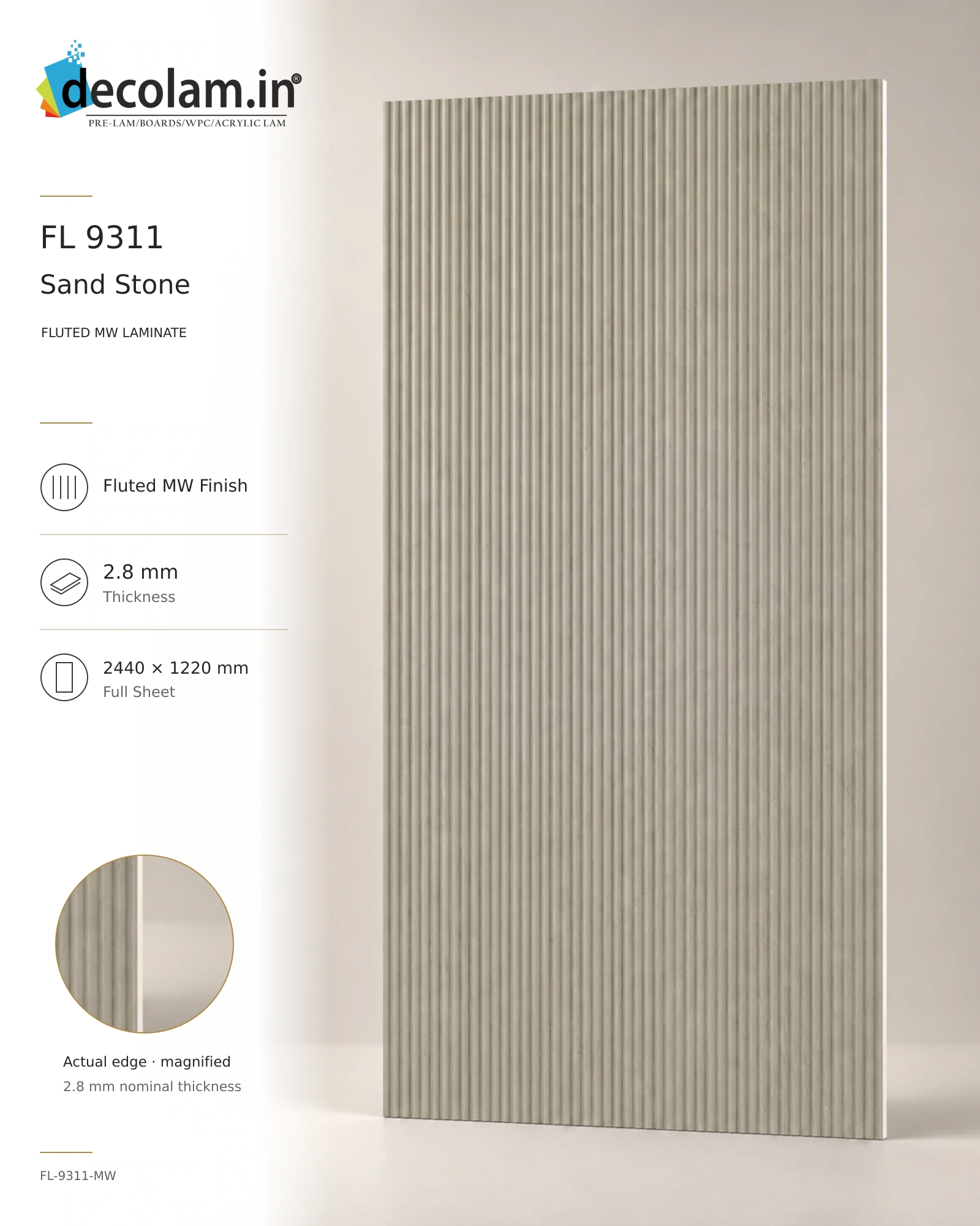 Sand Stone Fluted