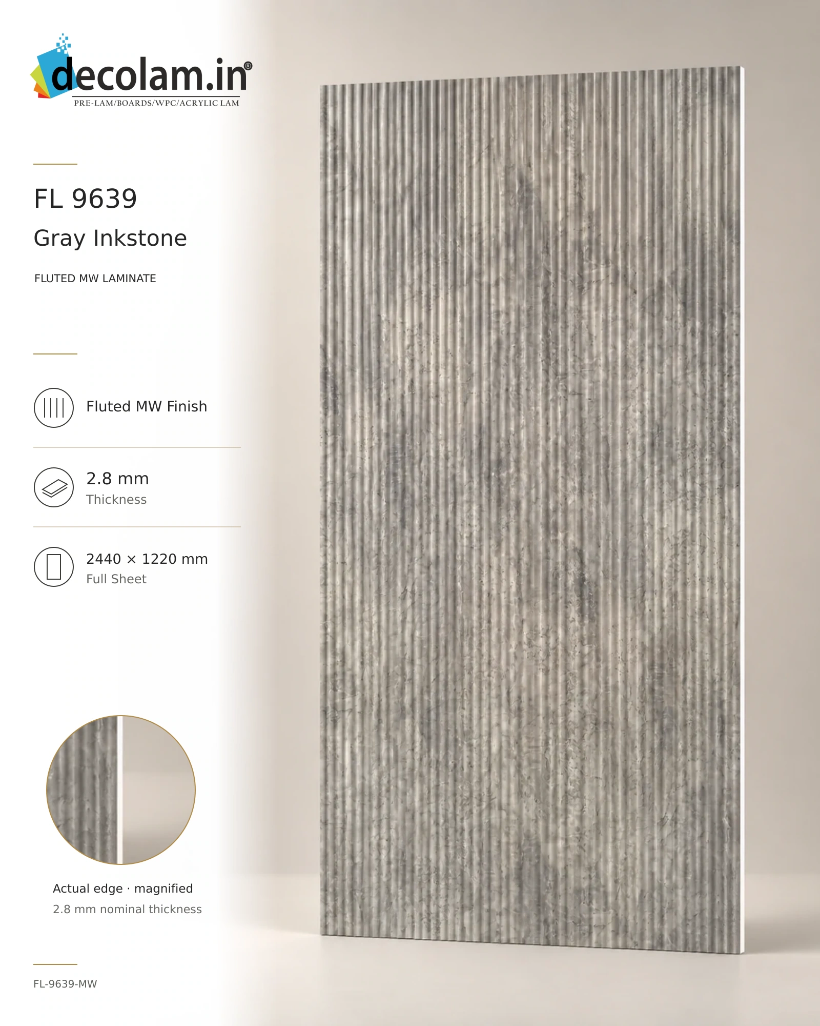 Gray Inkstone Fluted