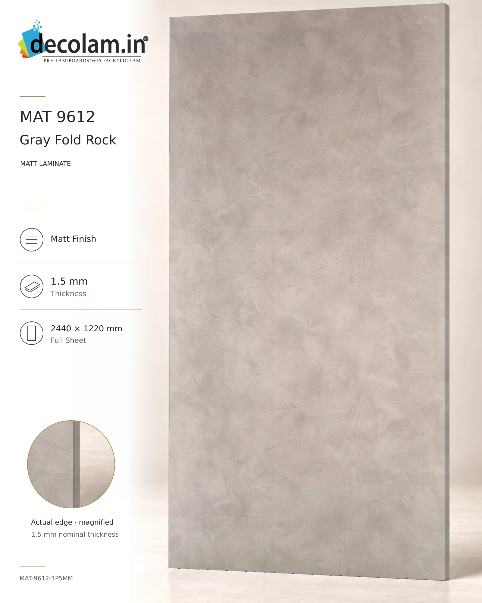 Gray Fold Rock Matt