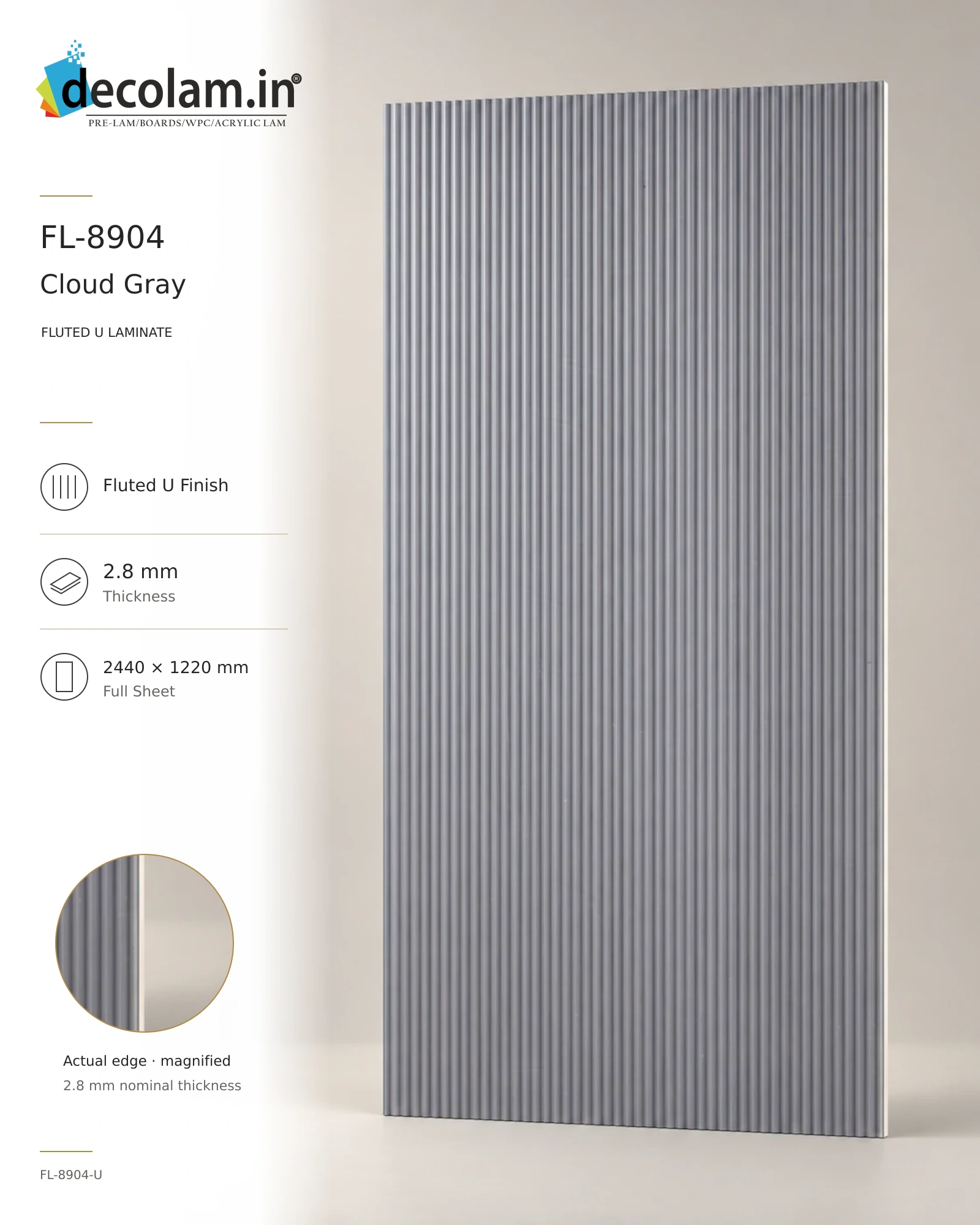 Cloud Grey Fluted