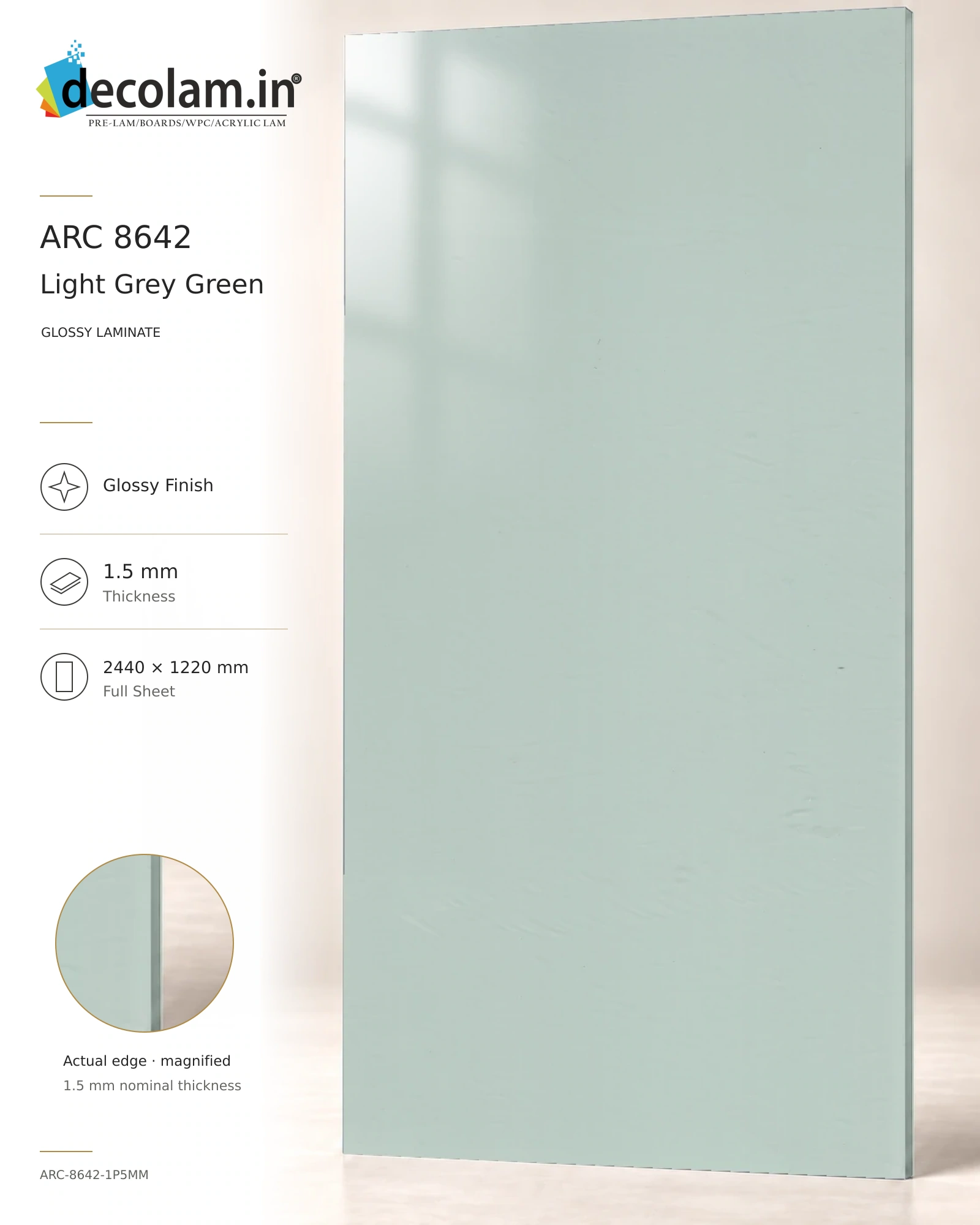 Light Gray Green Glossy