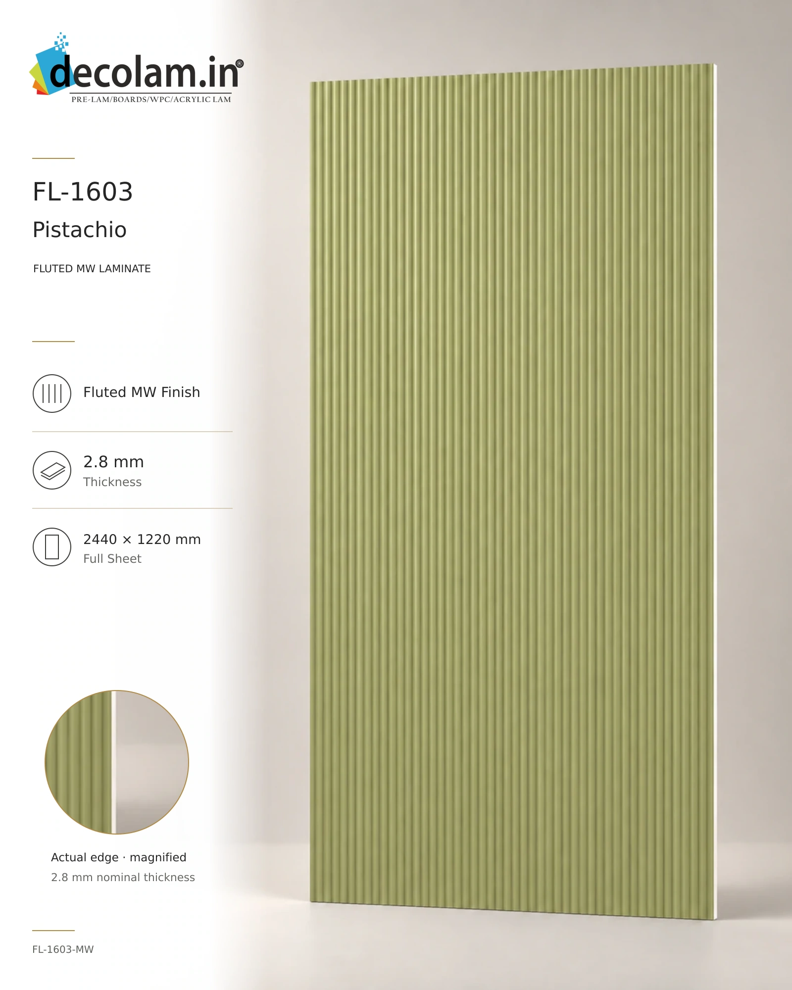 Pistachio Fluted