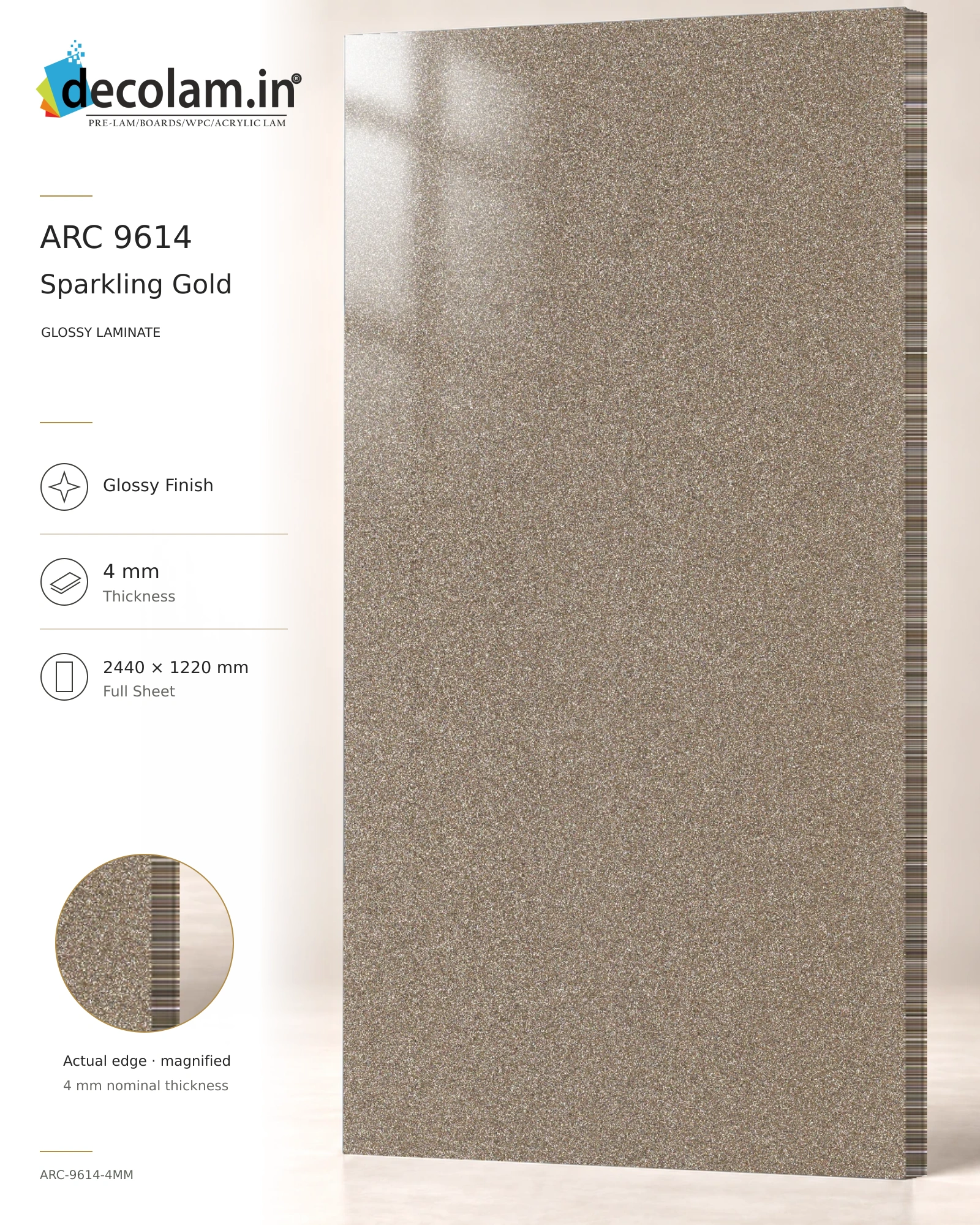 Sparkling Gold — ARC-9614-4MM — 4 mm