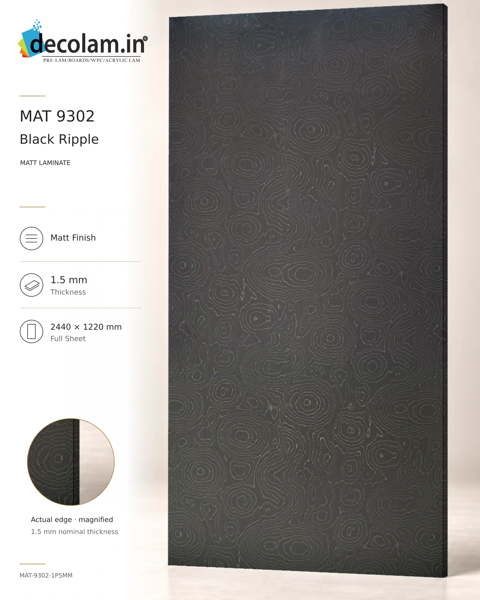 Black Ripple Matt