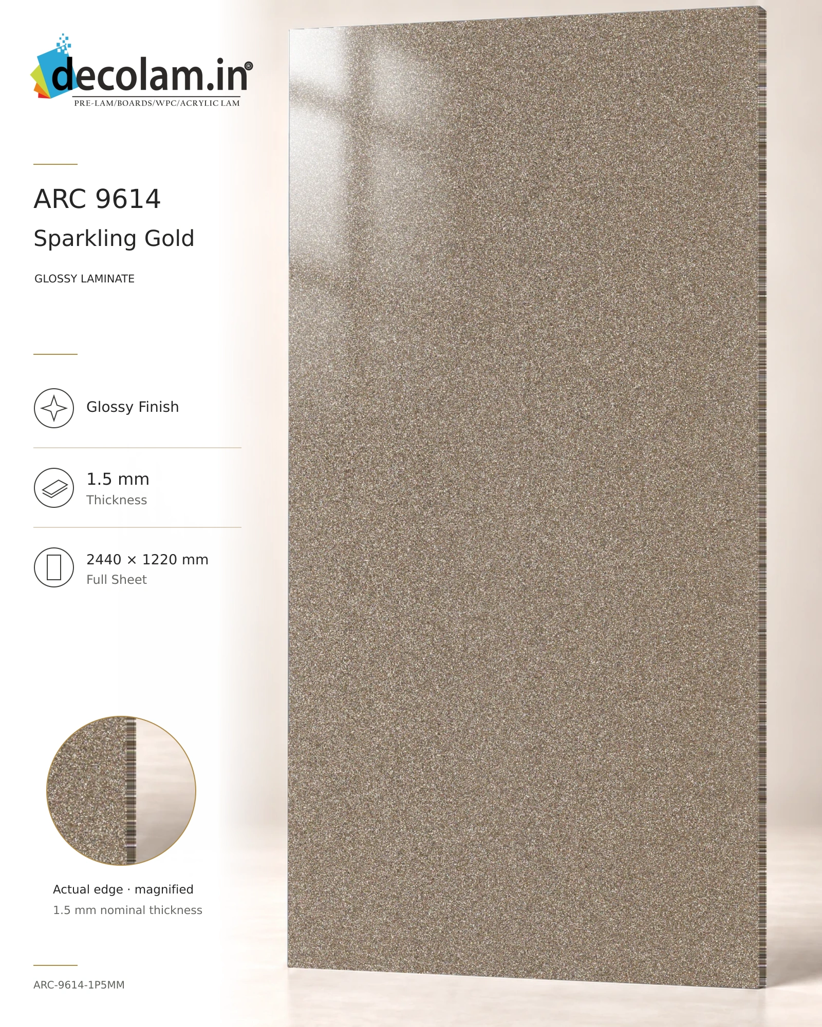 Sparkling Gold Glossy