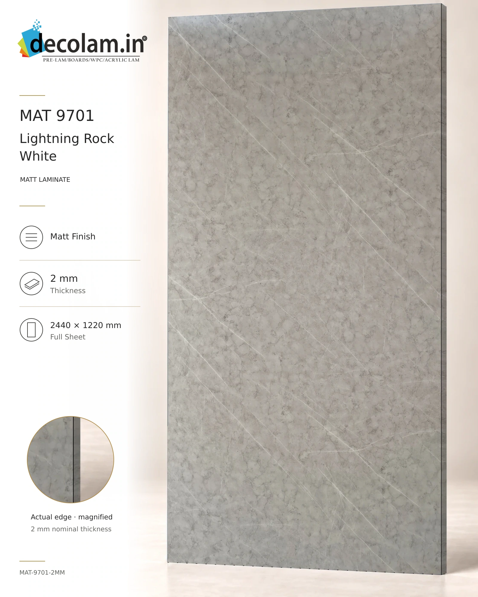 Lightning Rock White Matt