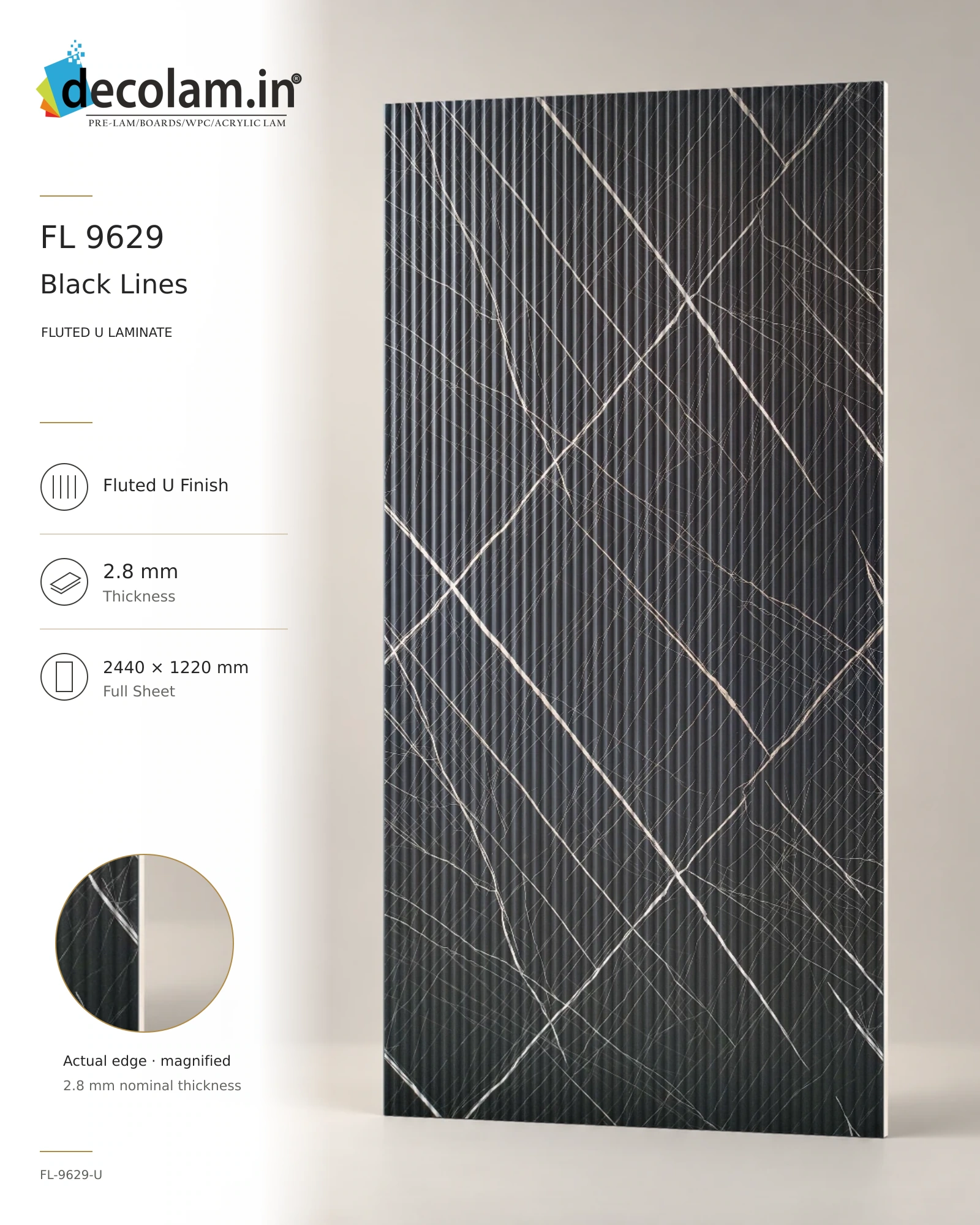 Black Lines Fluted