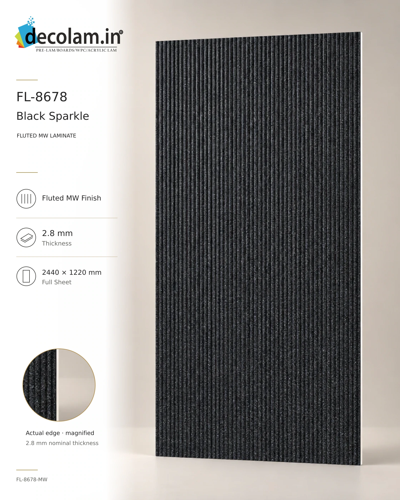Black Sparkle — FL-8678-MW — 2.8 mm