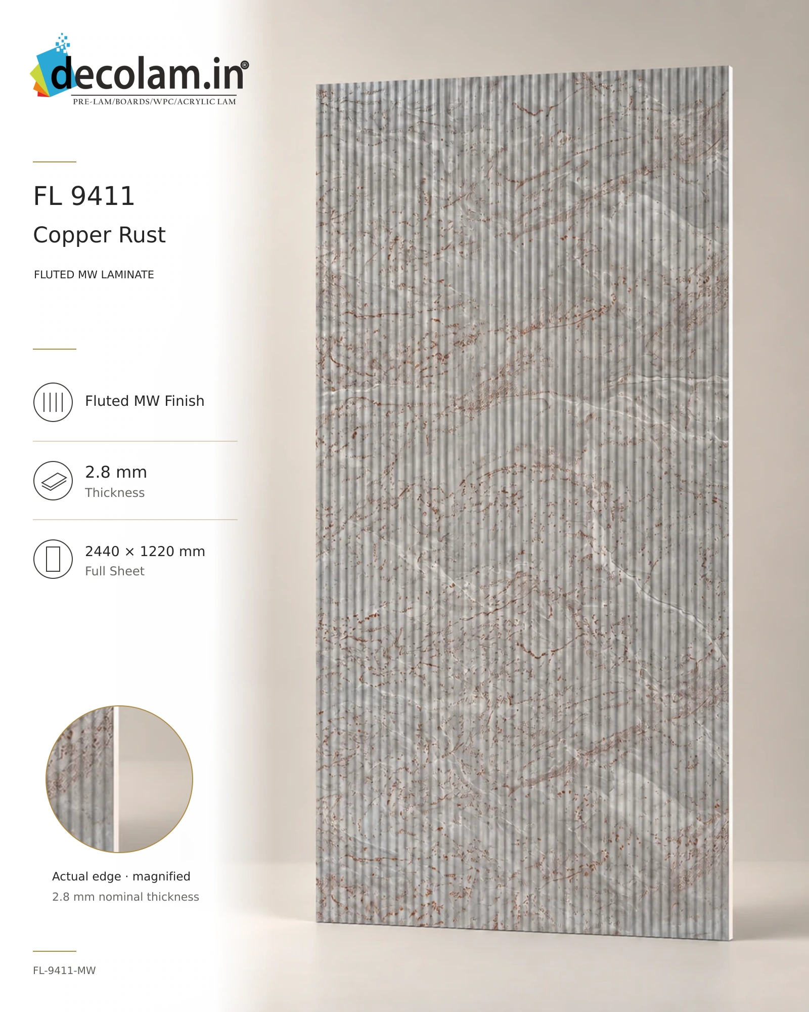 Copper Rust Fluted