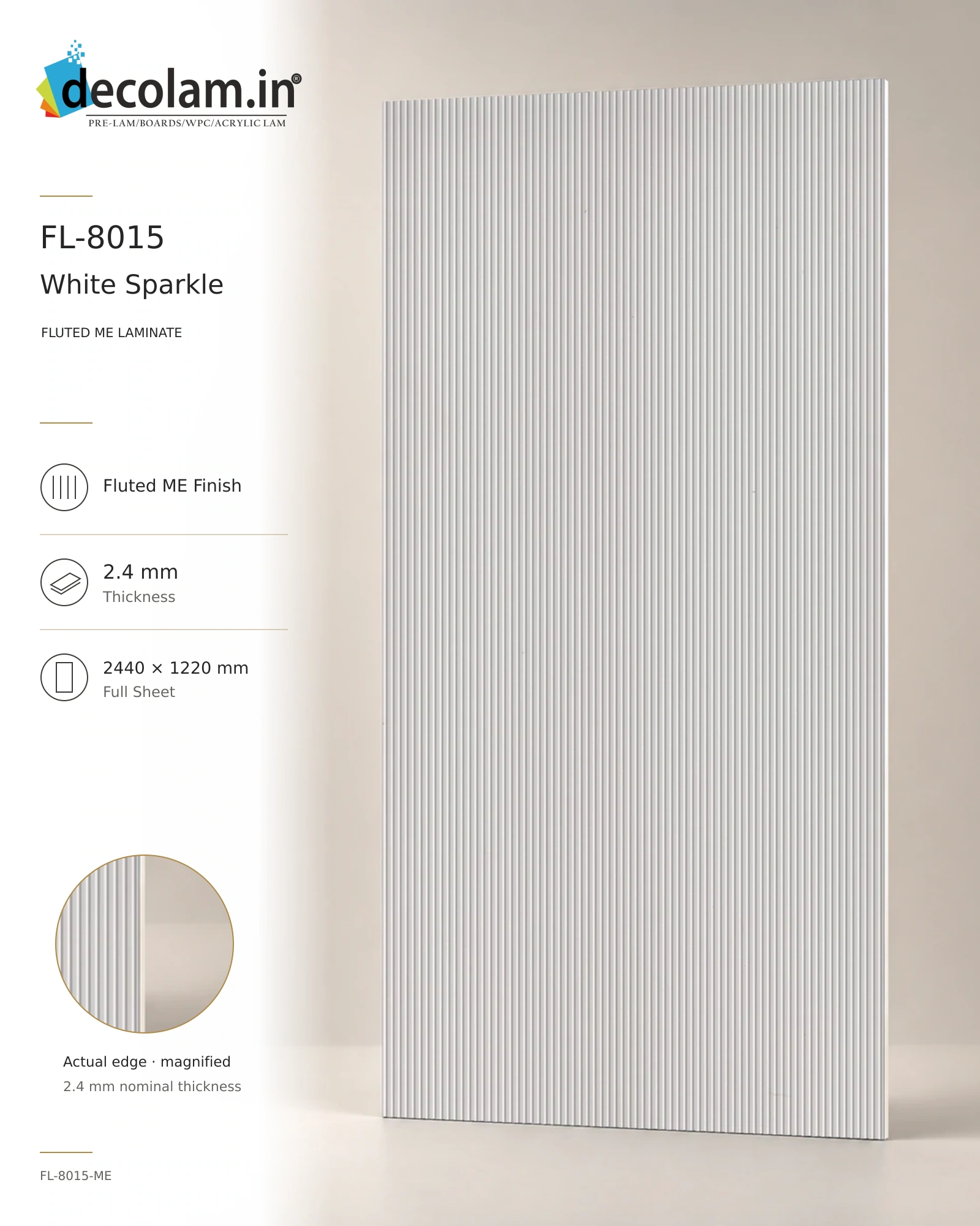 White Sparkle Fluted