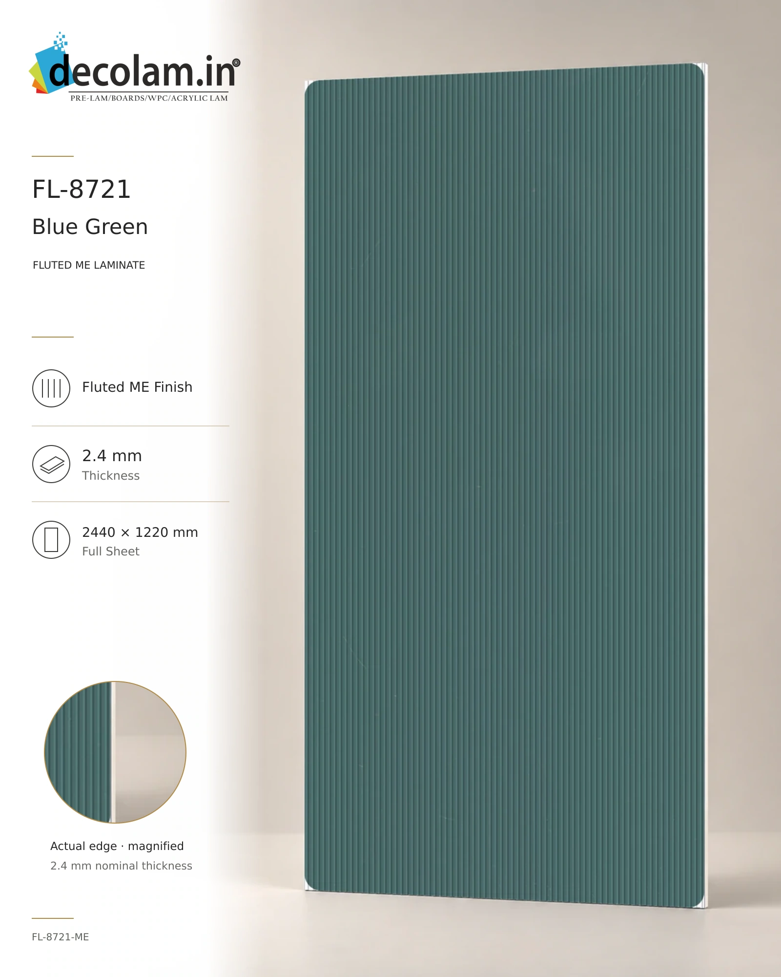 Blue Green Fluted