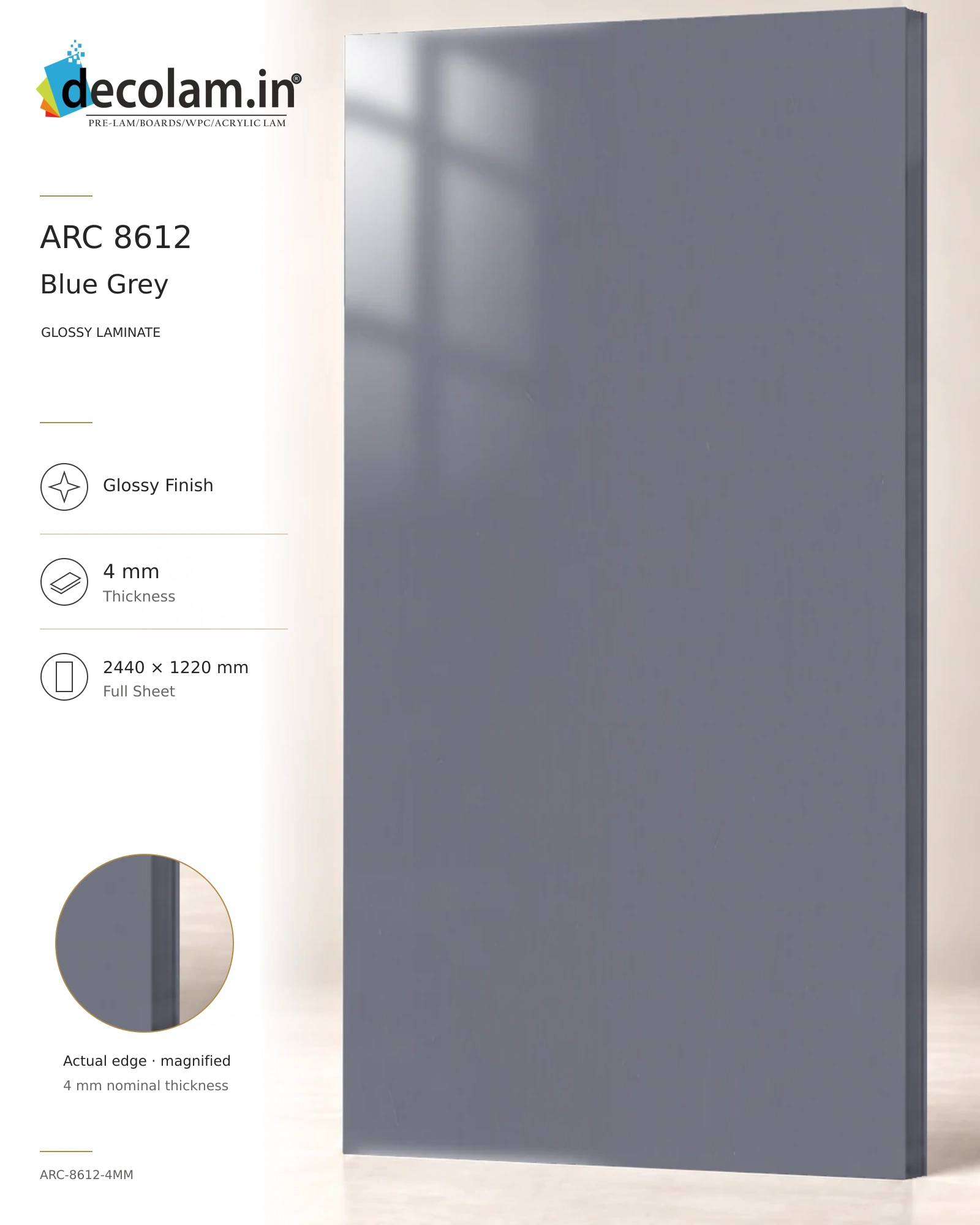 Blue Grey Glossy